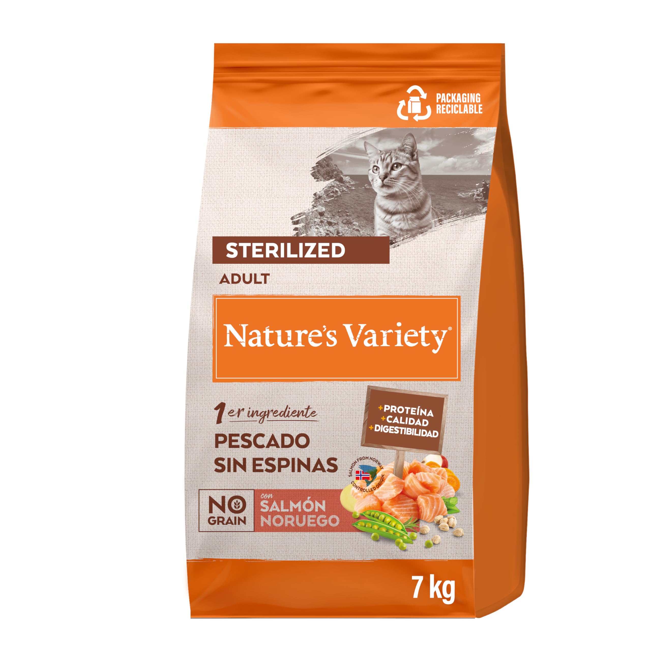 Nature's Variety No Grain Sterilized Cat Food with Norwegian Salmon - 7 kg
