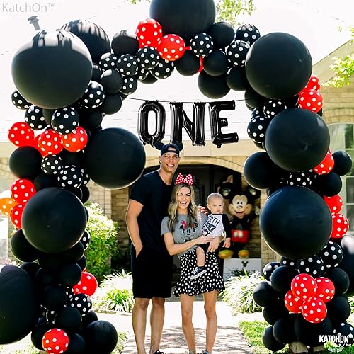 Miniatura 3 de KatchOn, Globo negro para el primer cumpleaños  16 pulgadas  Globos negros uno, globo número 1 para decoraciones de primer cumpleaños  Globo negro 1