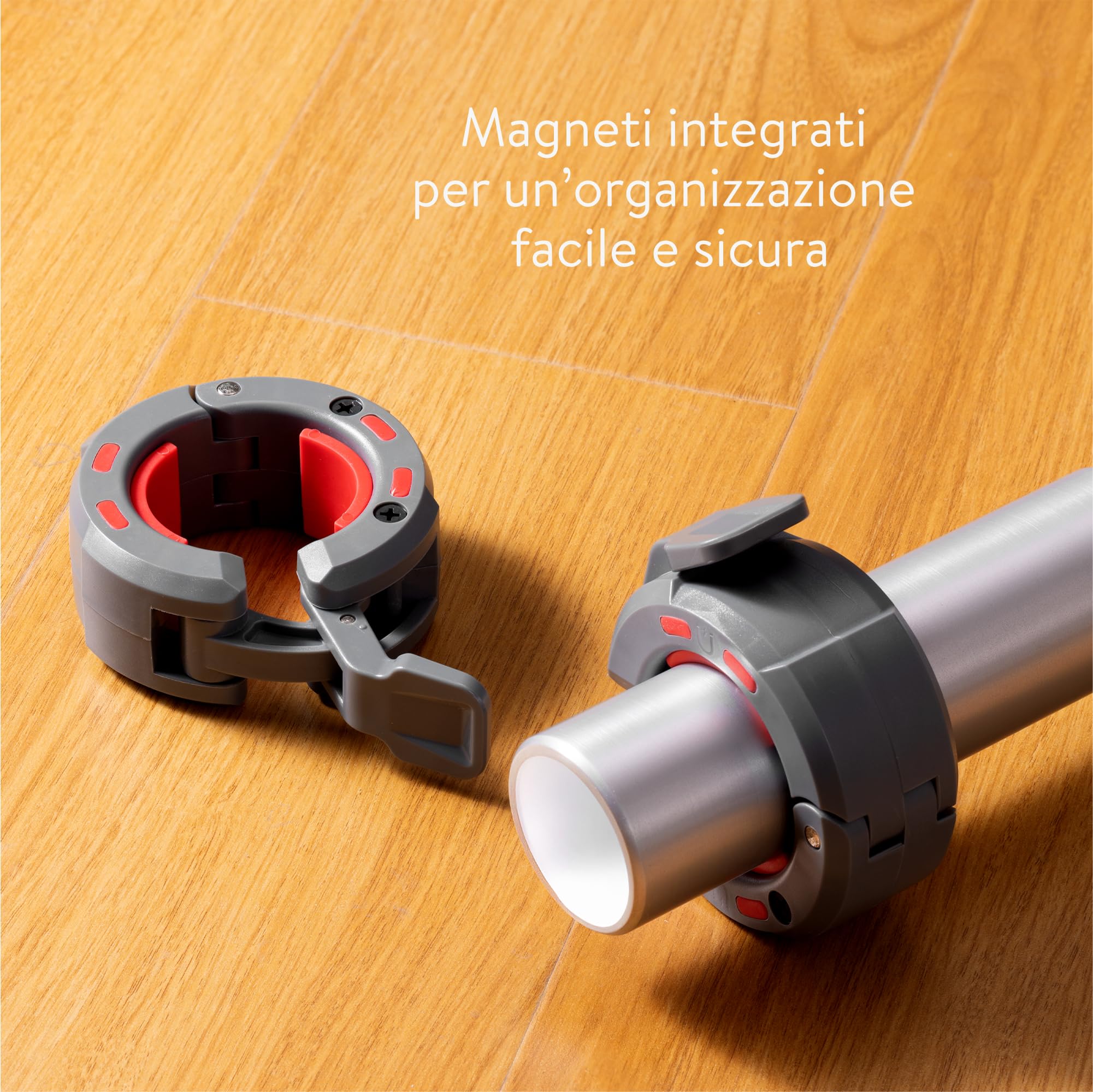Navaris Morsetti Bilanciere Palestra - Set di 2 Ferma Bilanciere con Pesi da Casa - Ø 50 mm - Chiusura Rapida e Design Magnetico per Bilancieri Palestra - Leggeri e Resistenti