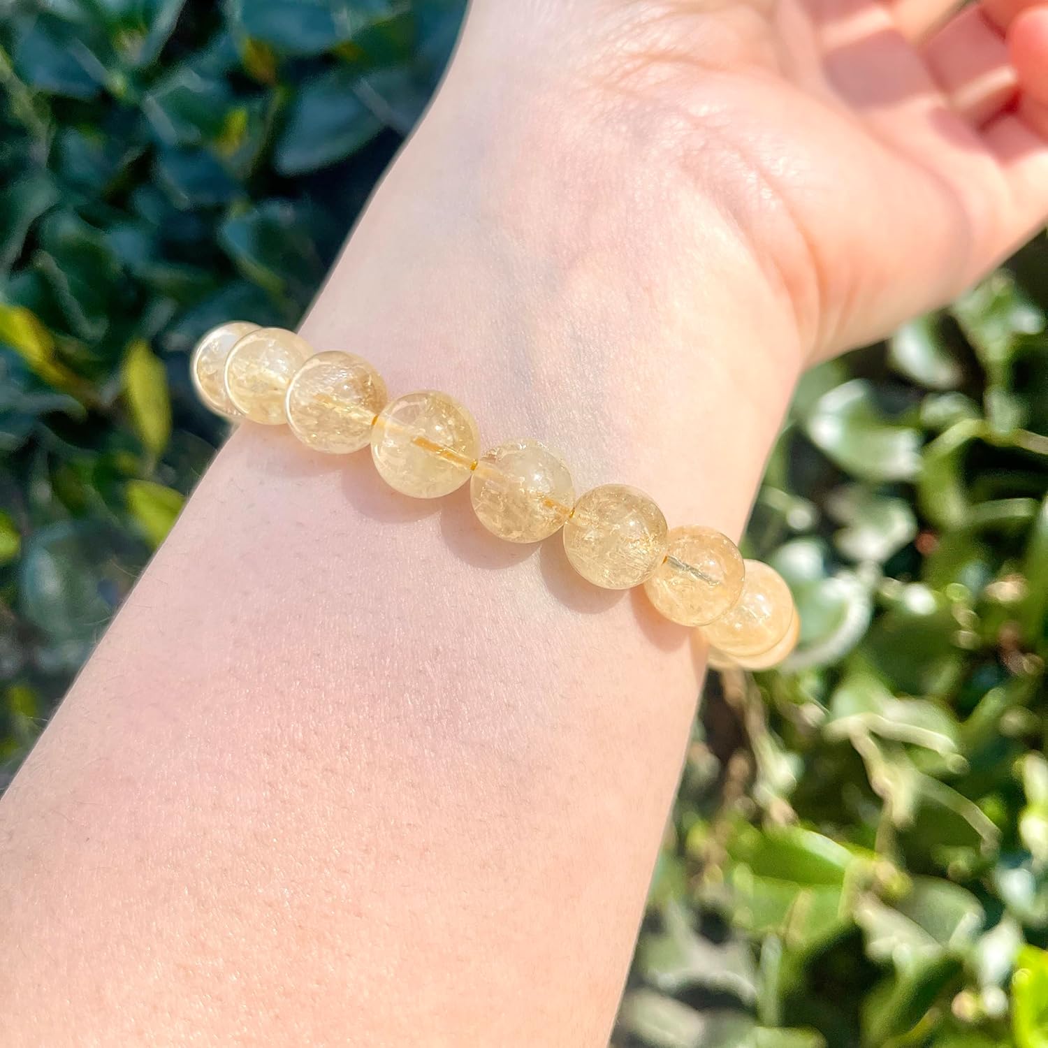 7A Natural Yellow Azeztulite Crystal Bracelet With an Exquisitely Carved Dragon Head Bead Size 10mm