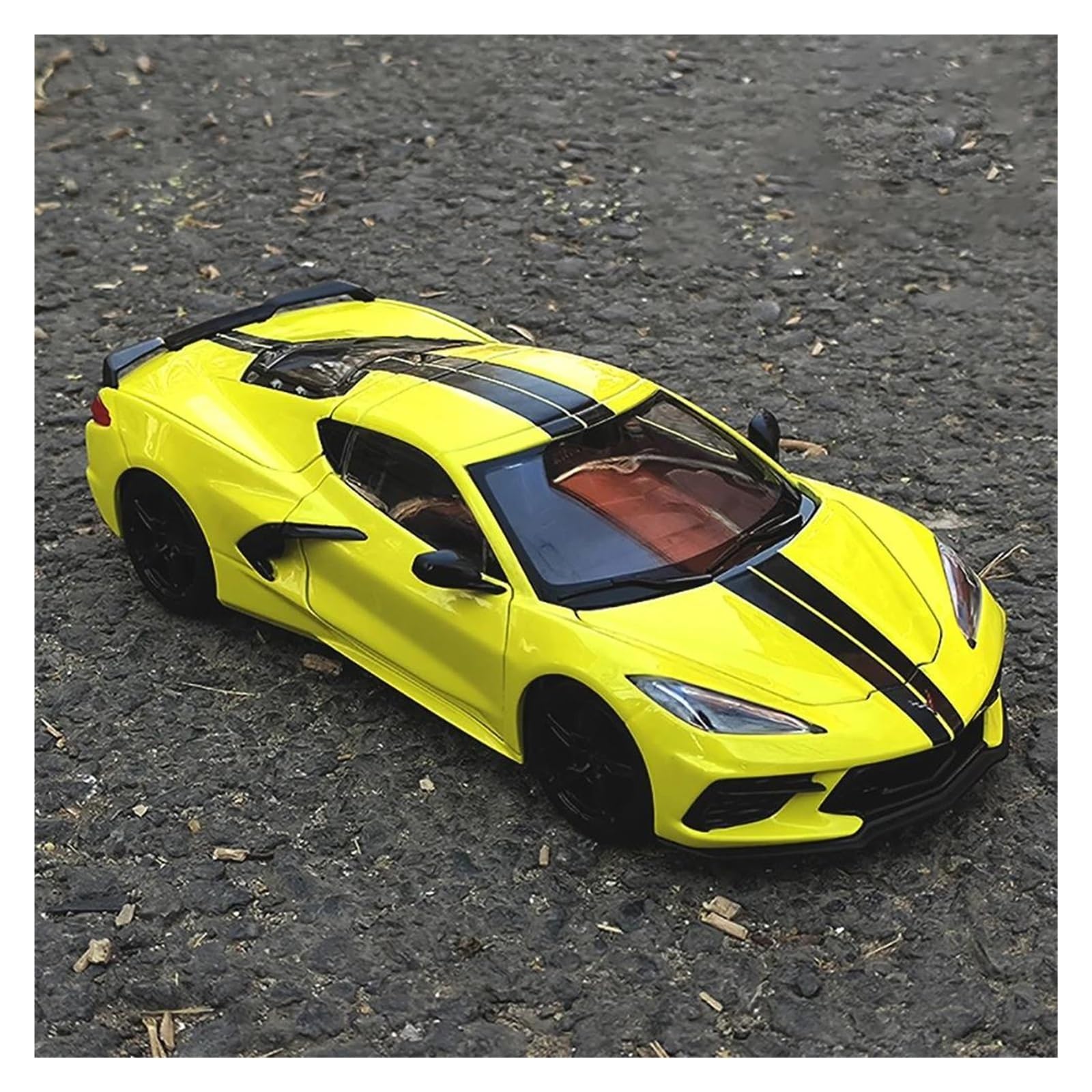 Model samochodu 1:24 do Corvette Sports 2020 symulacja stop model samochodu hobby kolekcja zabawek pojazd zabawka (żółty)