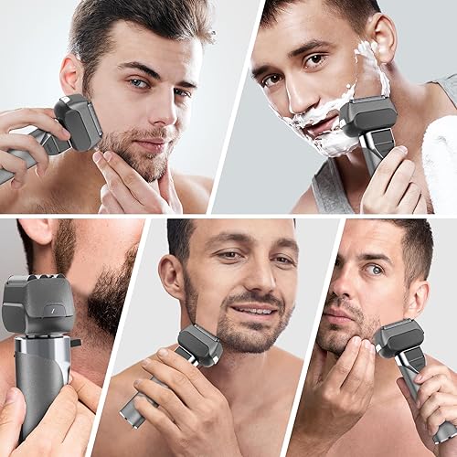 Miniatura 2 de Afeitadoras eléctricas de papel de aluminio, afeitadora de 4 hojas para hombres, función de bloqueo de viaje y recortadora de barba emergente con 2