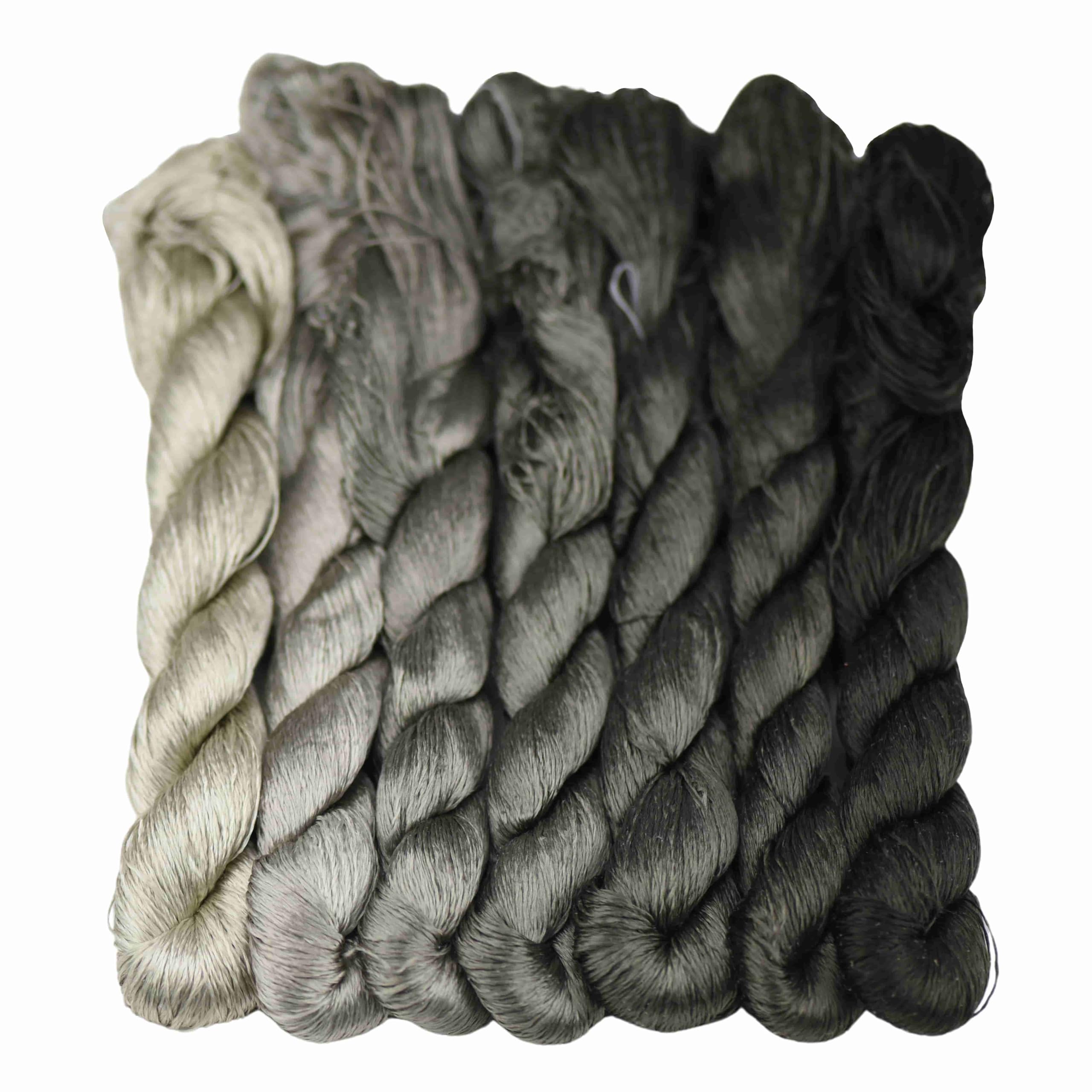 MINGGUXIUYI Natural 100% Silk Embroidery Thread, 770 Metres, 7 Colors (84), 840 yards