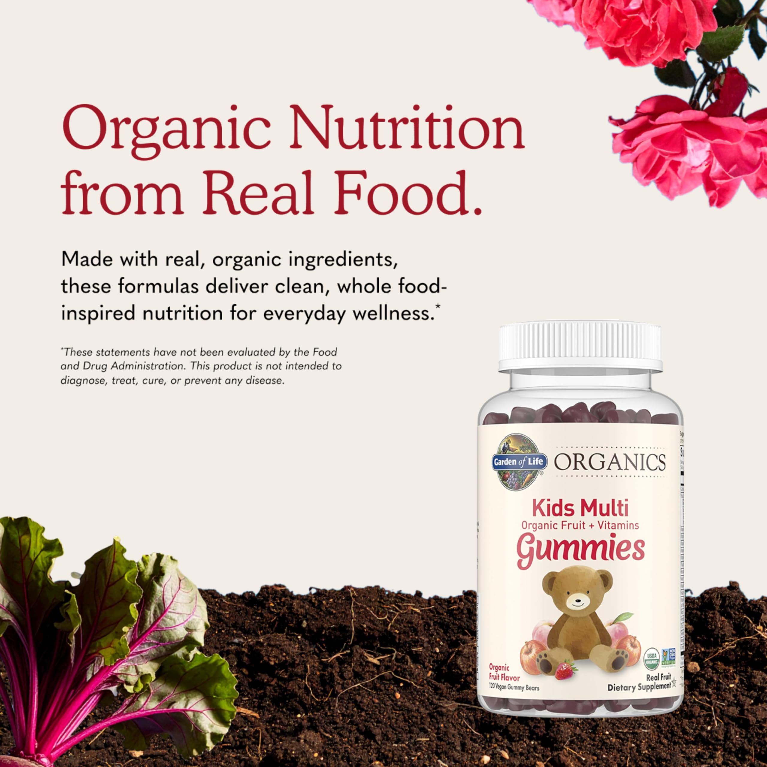 Garden of Life Organics Kids Multivitamins Gummies, Fruit Flavor, 120ct — Amazon image 6