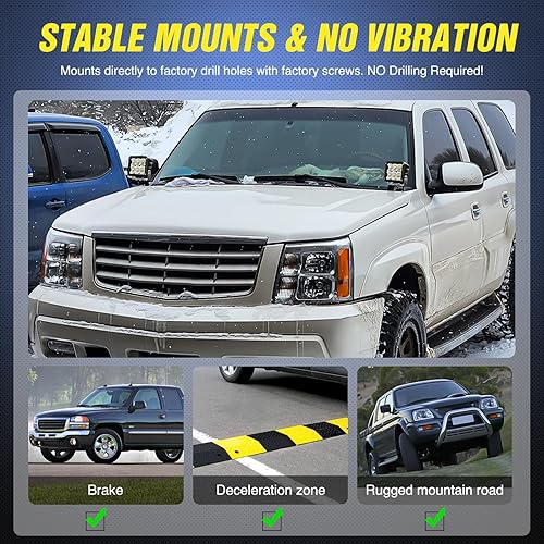 Vista 128 de Nilight Soporte de luz de zanja, bisagras de capó, kit de soporte de montaje para luz LED auxiliar todoterreno para luz de trabajo en Toyota 4Runner