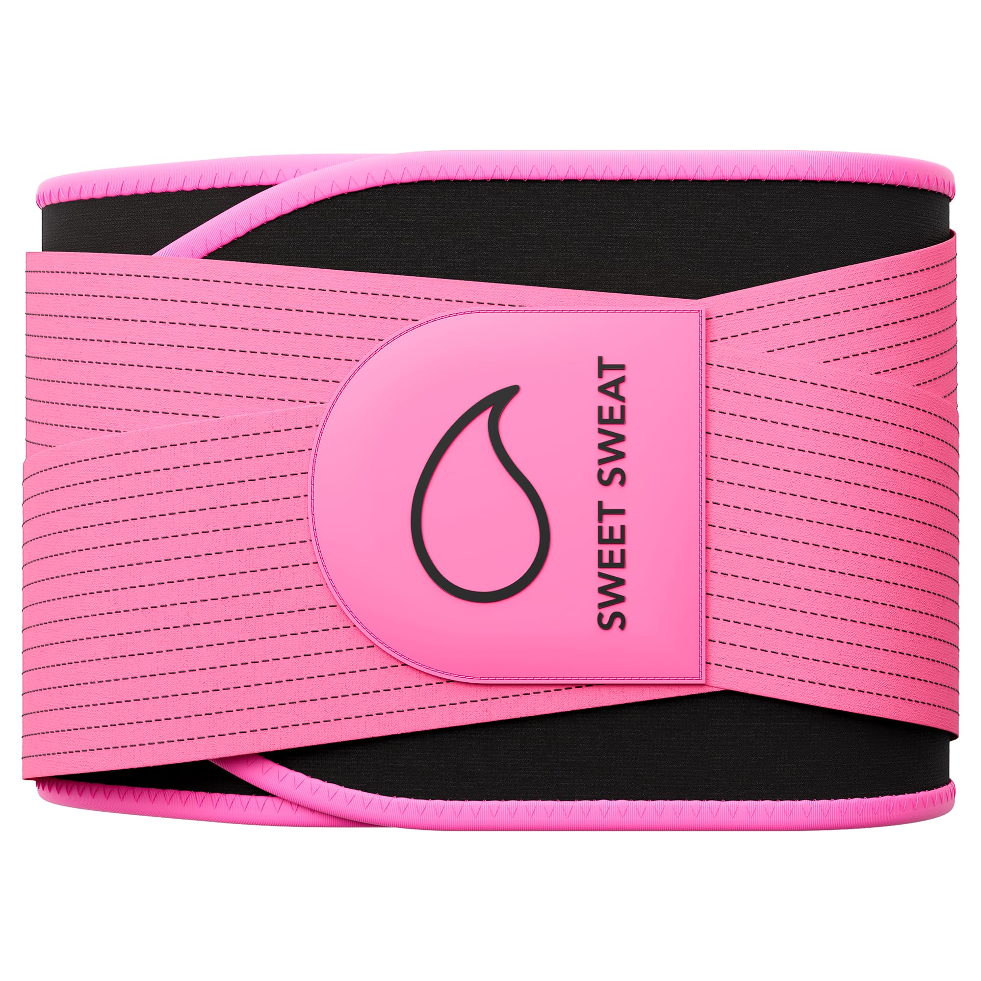 Sports Research Sweet Sweat Waist Trimmer Pro Series - Premium Sweat Enahancing Fitness Belt w/Adjustable Straps for Back Support & Tighter Cinch - Pink, (XL-XXL)