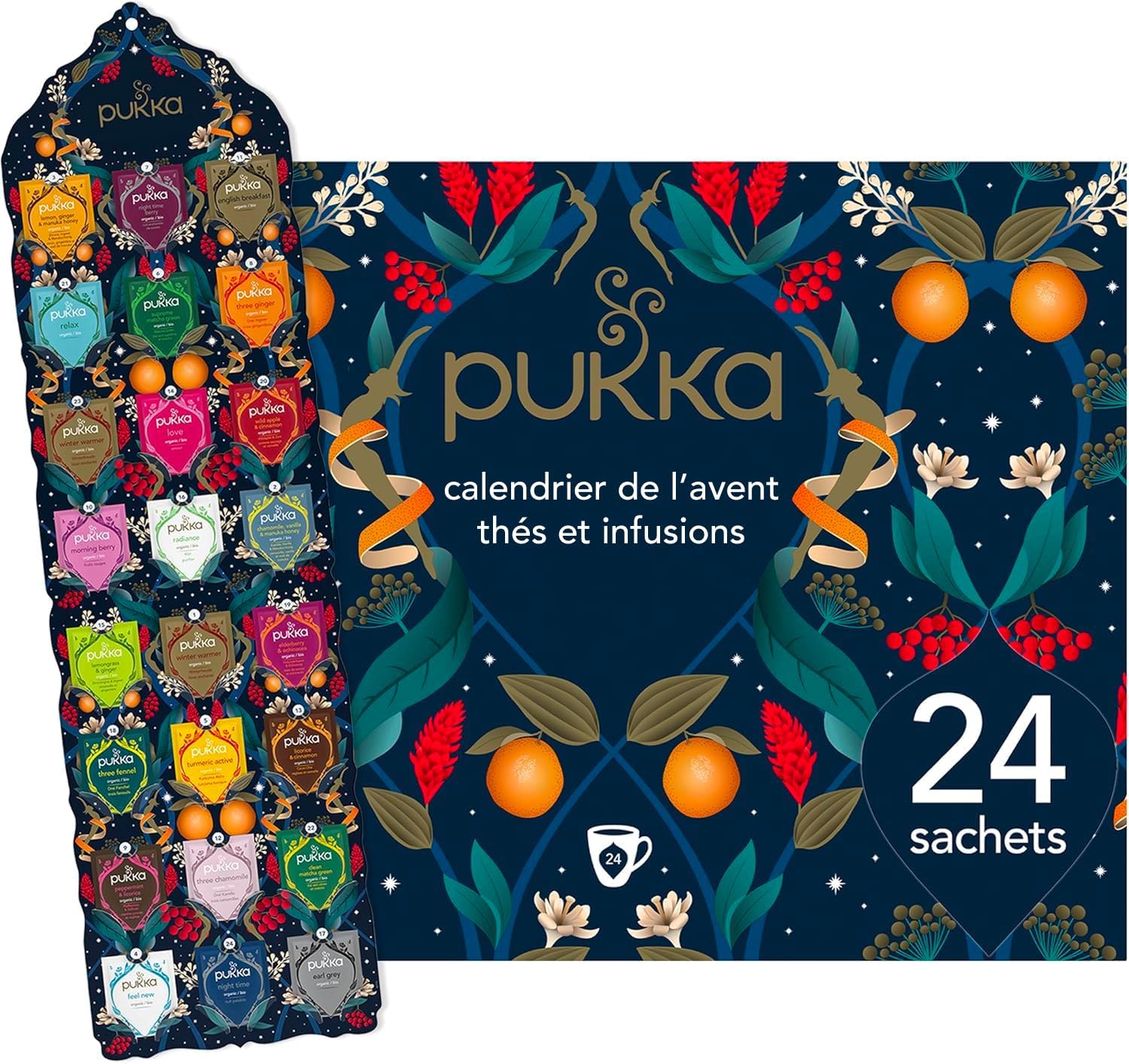Pukka Calendrier de l'Avent 2024 : 24 Thés & Infusions Bio pour un Noël Magique