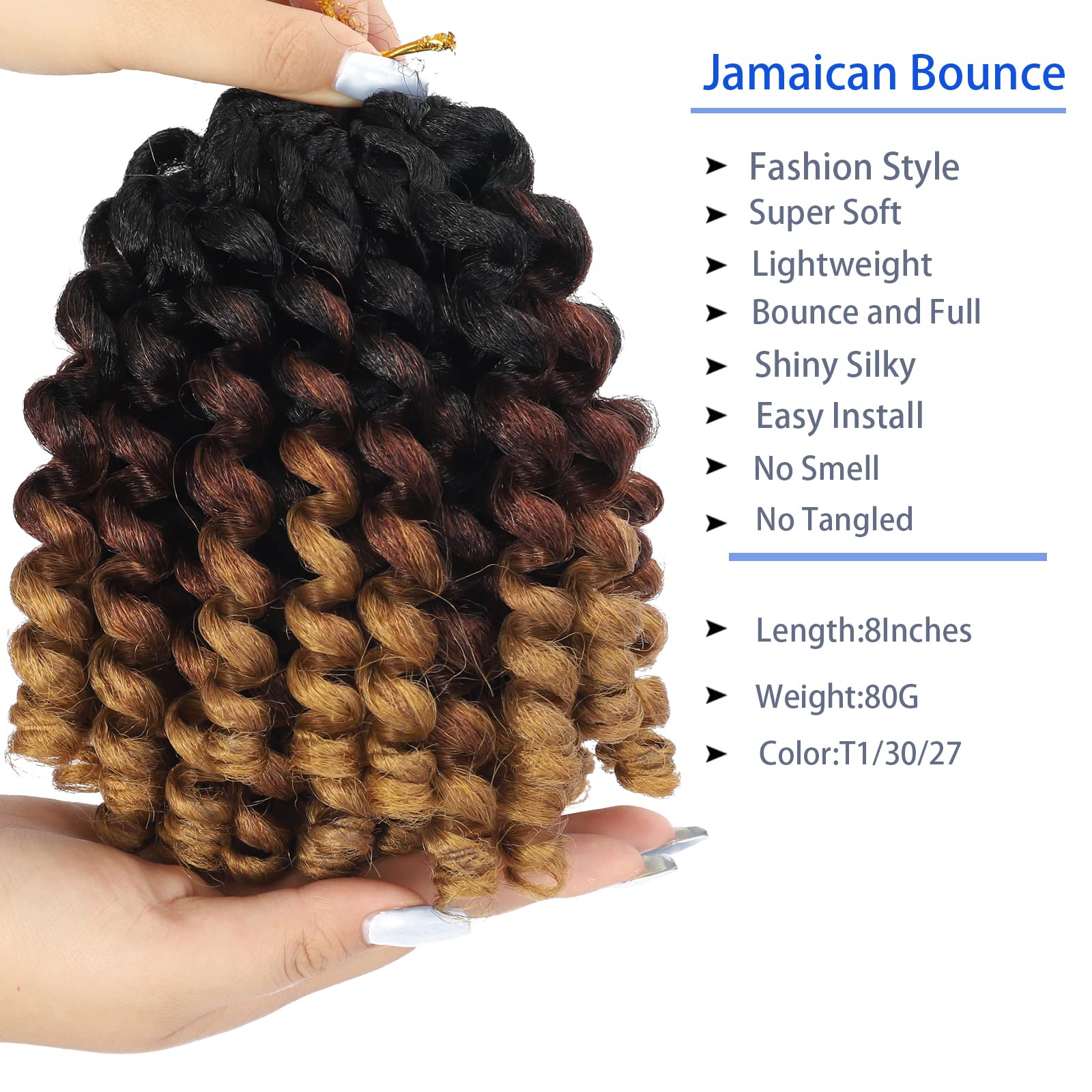 Amazon.com : Jamaican Bounce Hair Extensions 8 inch Ringlet Wand