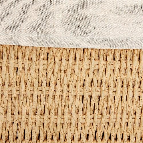 Miniatura 7 de Juvale Contenedores de almacenamiento de mimbre con tapas e inserto, juego de 2, 10 x 10 x 7 pulgadas y 8 x 8 x 6 pulgadas, color marrón, cestas