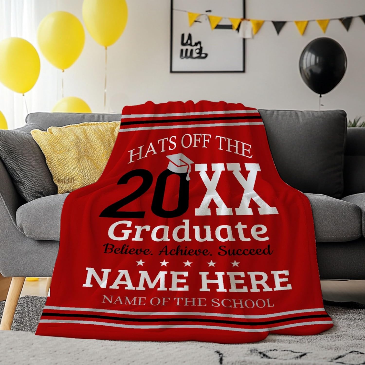 Graduation Blanket 2025, Personalized Graduation Gifts Blanket for Boys Girls,Highschool,Senior,College Class of 2025 Graduation Blanket,Graduation Gifts for Her/Him 2025,50"x60"