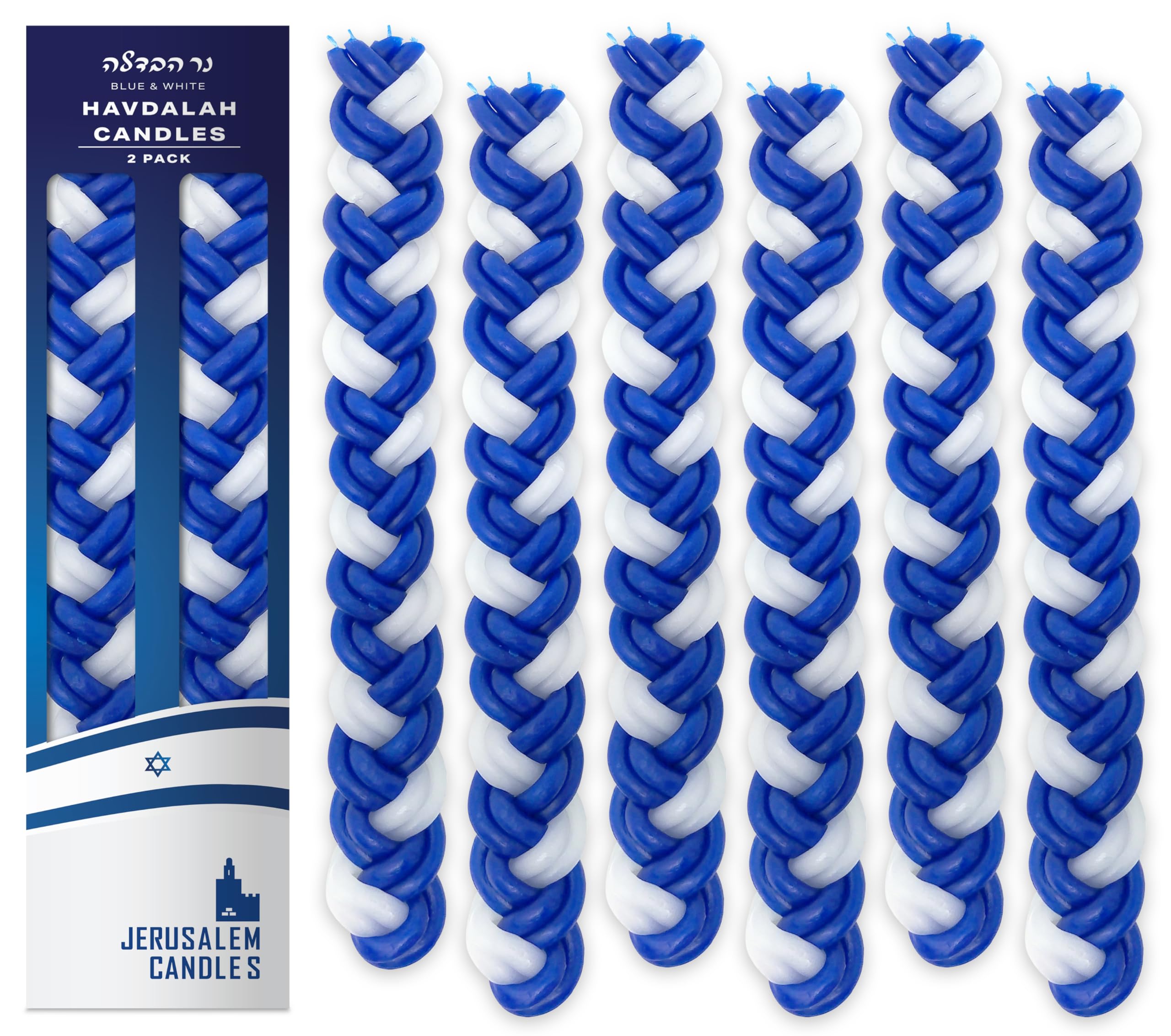 Amazon.com: Jerusalem Candles Havdalah Candle - Braided Blue and
