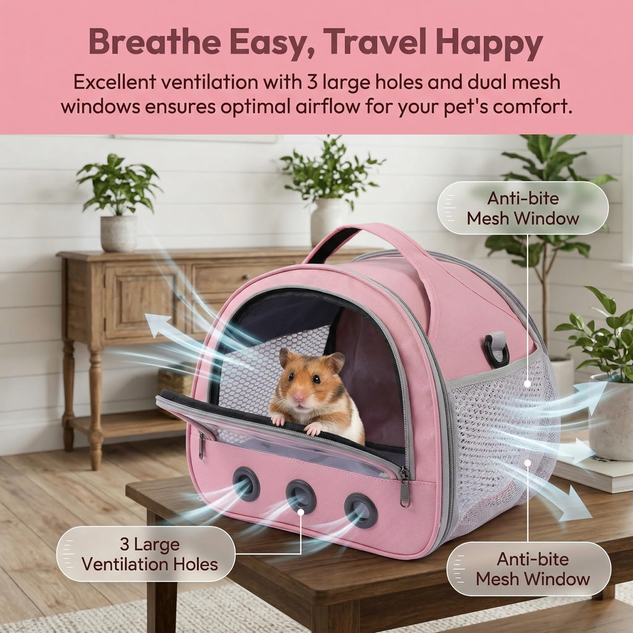 Transportador transparente para mascotas, jaula de viaje transparente portátil, contenedor de transporte, jaula de viaje para pájaros, ratas, hámsters y otros animales pequeños