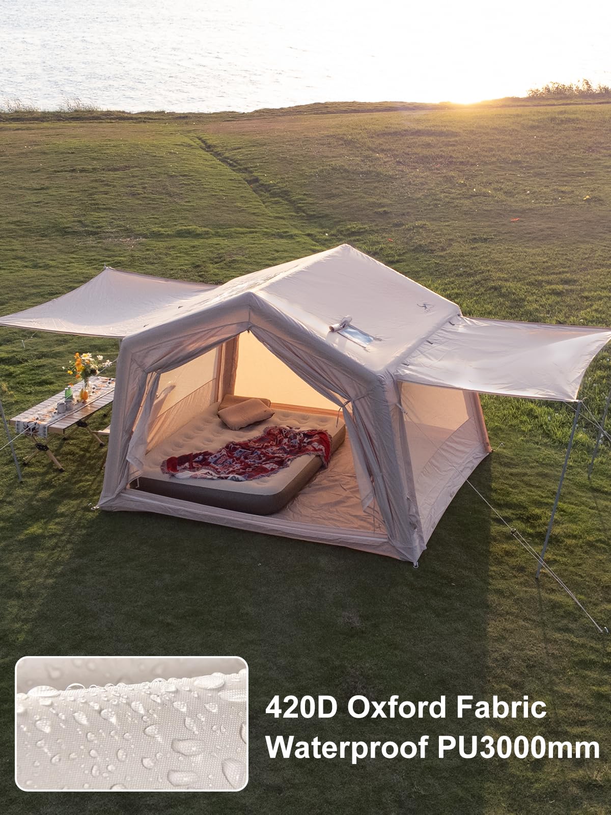 Amazon.com : TOMOUNT Inflatable Tent for Glamping Family Camping