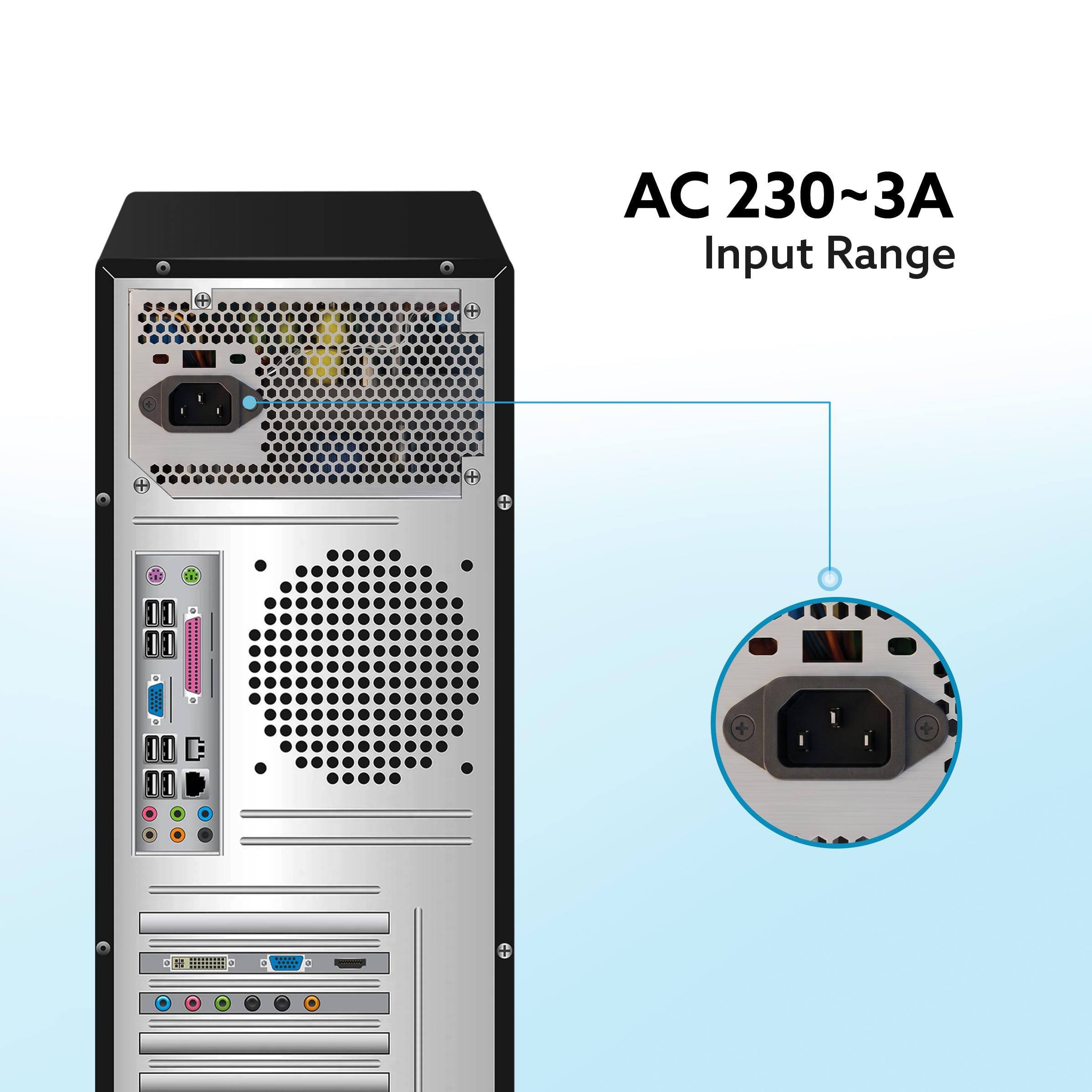 Frontech ATX P4 Computer SMPS Power Supply, 450W, 80mm Smart Silent Cooling Fan, 8(6+2) PIN PCI-E, Built-in Dual Power Protection (PS-0005A) — Amazon image 6