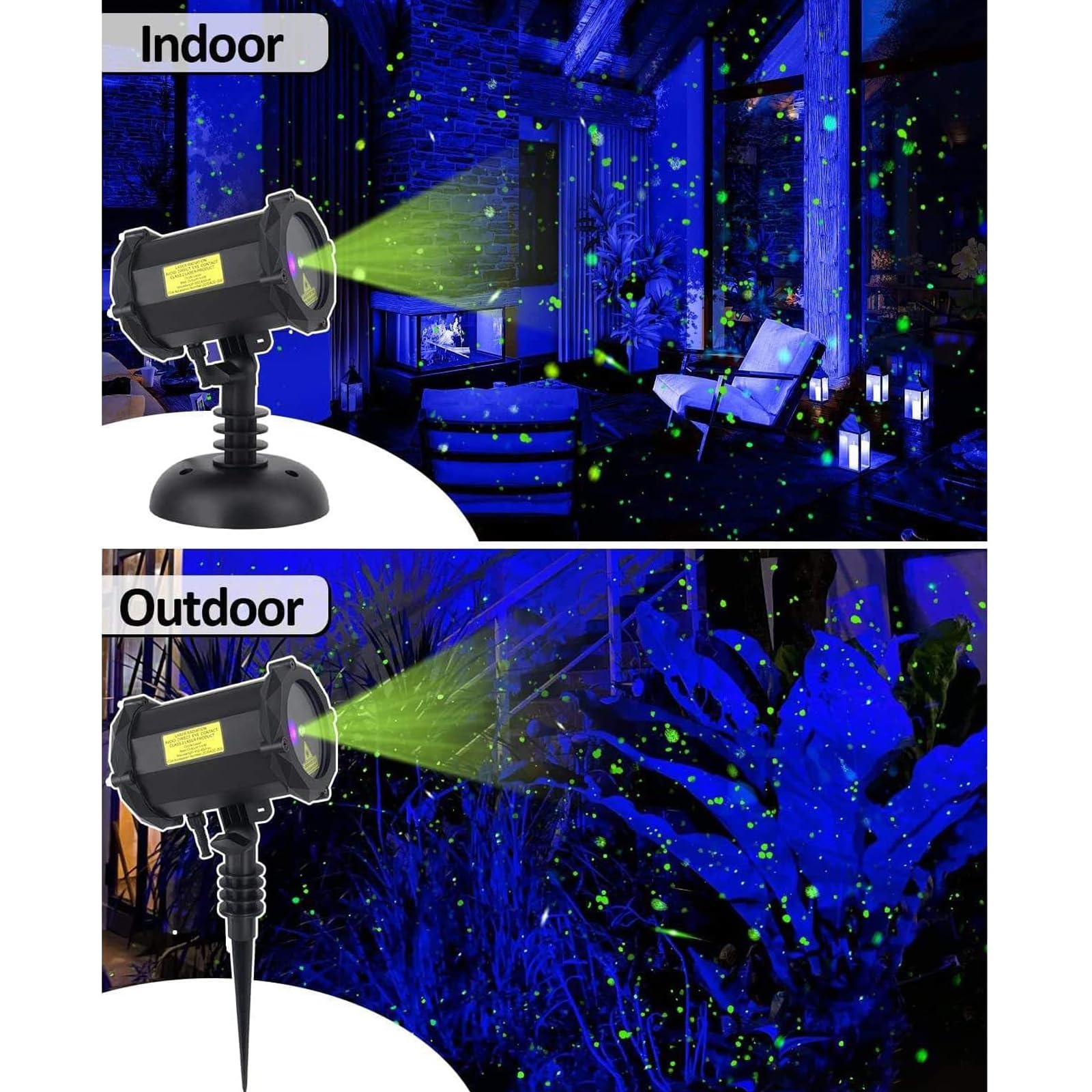 Proiettore Luce da Giardino Firefly, Luce Natalizia da Esterno RGB con Telecomando, IP65 Impermeabile, Effetto Stelle in Movimento per Giardino, Patio, Feste e Decorazioni Festive