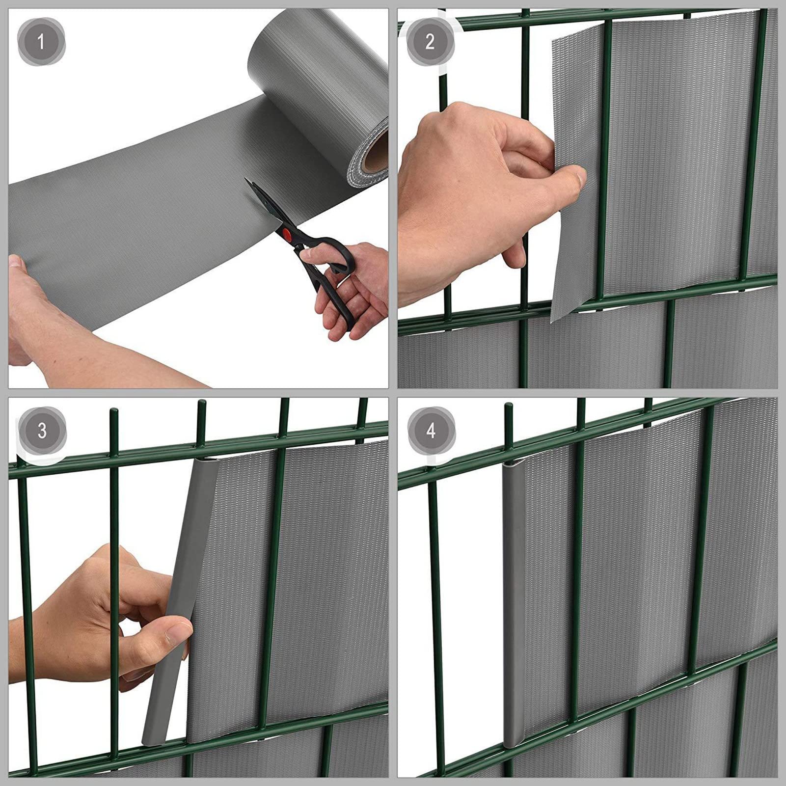 Schermo Privacy In PVC Per Recinzioni - 50m X 19cm, 450g/m², Con Clip, Per Giardino E Terrazza - Foto 3