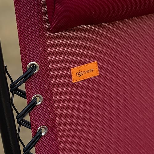 Miniatura 9 de Outsunny Juego de sillas Zero Gravity con mesa auxiliar, silla reclinable plegable con portavasos y almohadas, sillas de salón ajustables para