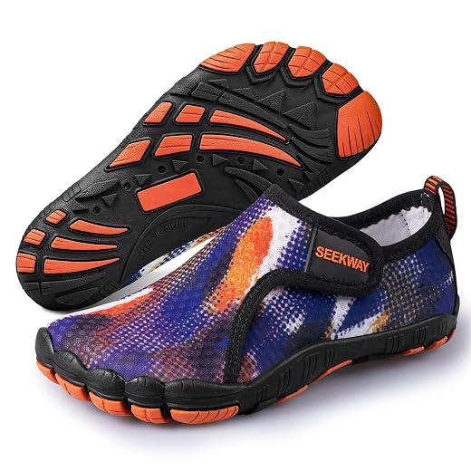 SEEKWAY Barefoot Water Shoes for Kids - Wide Toe Box and Quick-Dry Sand Shoes Toddler for Hiking Swim Beach Pool Kayak Sport Accessories, Camping Essentials Non-Slip for Boys Girls Sizes