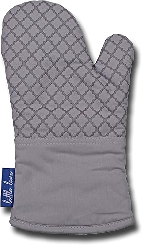 Little Lana Arabesque - Guantes de silicona para horno, color gris