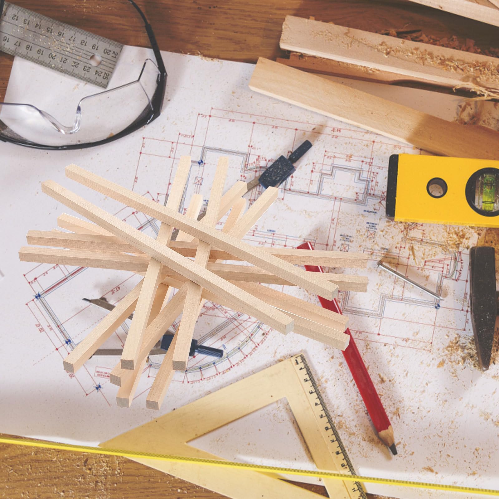 Veemoon Palitos Reutilizables 30 Piezas para Manualidades de Madera Cuadrados y Pintables Ideales para Proyectos Creativos y Decoración de Pasteles