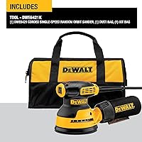 Vista 2 de DEWALT Lijadora orbital, herramienta lijadora de palma de 5 pulgadas, 12,000 OPM (DWE6421)