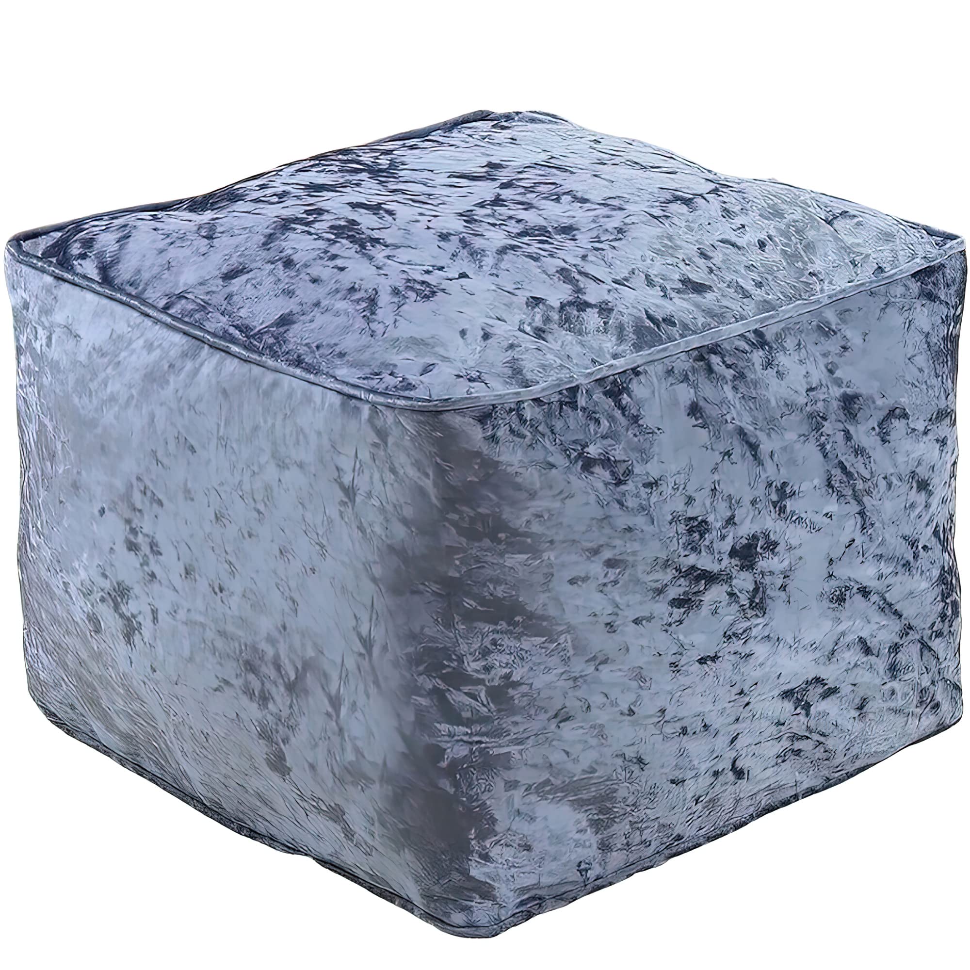 iStyle Mode Crush Velvet Square Shape Bean Bags Indoor Seating Footstools Foot Rest Stool Pouffe Ottoman 40 x 40 x 30cm (Grey)