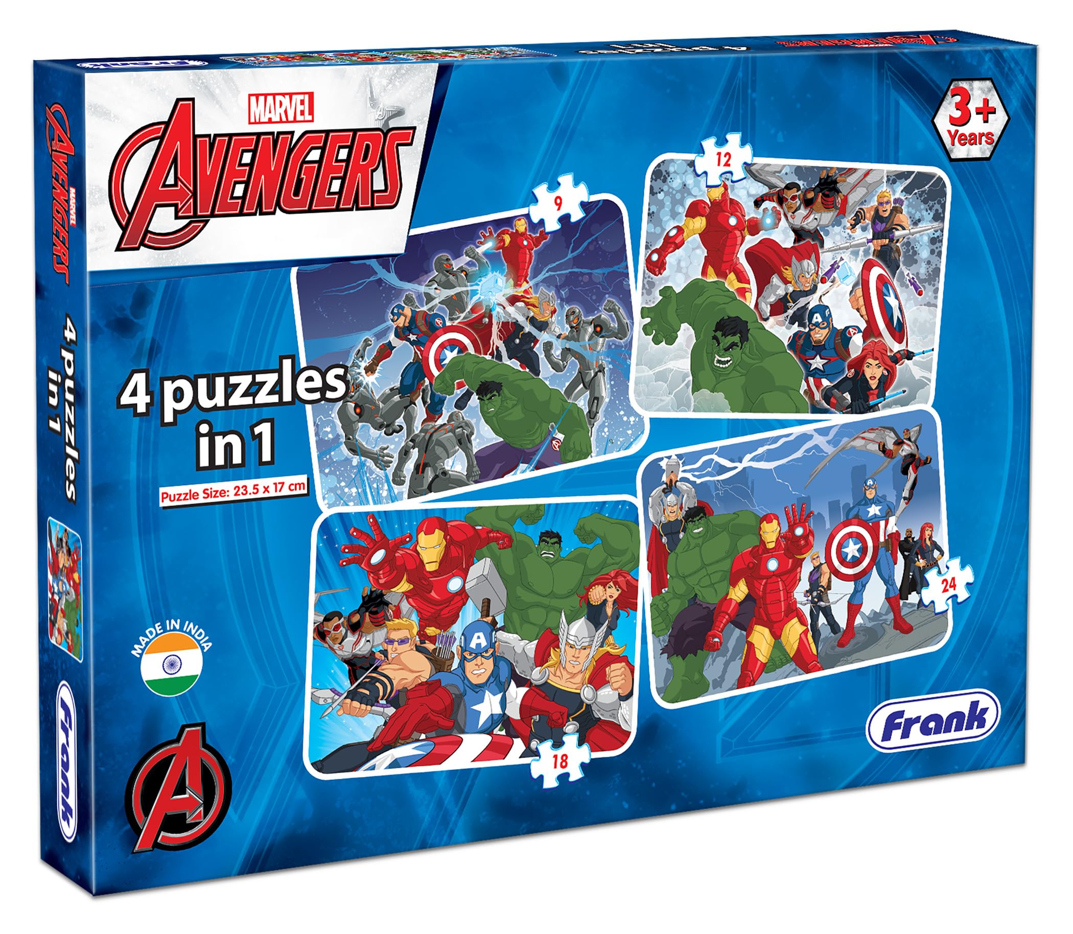 Sponsored Ad - Frank Avengers 4 Puzzles in 1 | 63 Piece Jigsaw Puzzle for Kids Above 3 Years | Fun and Challenging Brain Booster Game for Focus and Logical Thinking | Educational Puzzle and Finest Gift for Kids