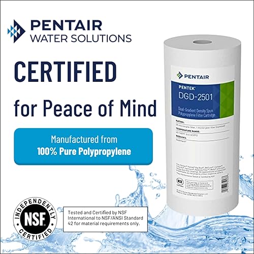 Miniatura 8 de Pentair Pentek DGD-7525 - Filtro de agua azul grande, repuesto de cartucho de filtro de sedimentos de 10 pulgadas para toda la casa, polipropileno