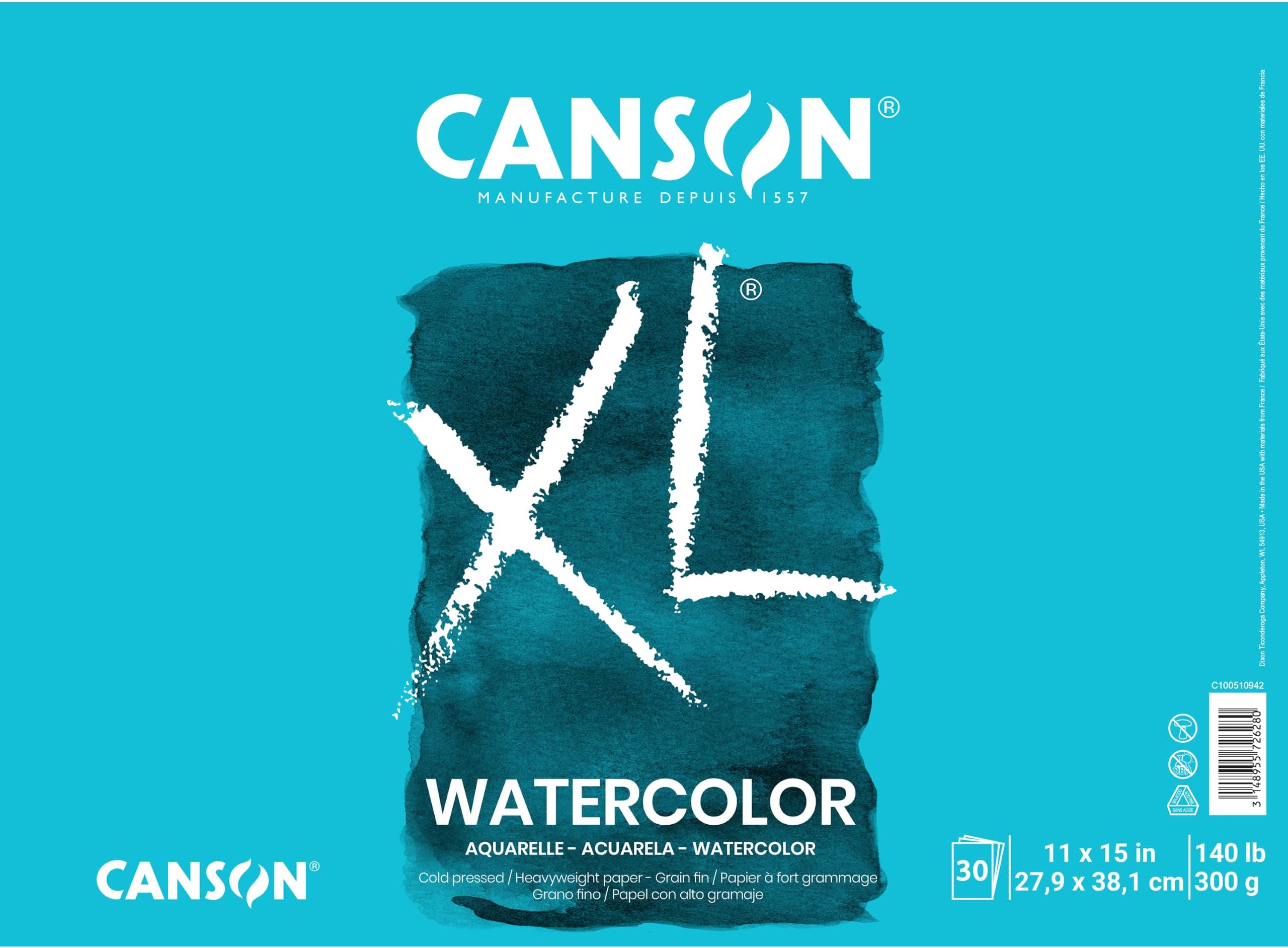 Canson XL Series Watercolor Paper Pad, 11" x 15", 30 Sheets/Pad, 1 Pad