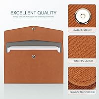 Vista 4 de FYY Carpeta de archivos, portadocumentos de cuero PU tamaño A4, organizador de archivos, sobre archivador, funda portafolio para tablet con cierre