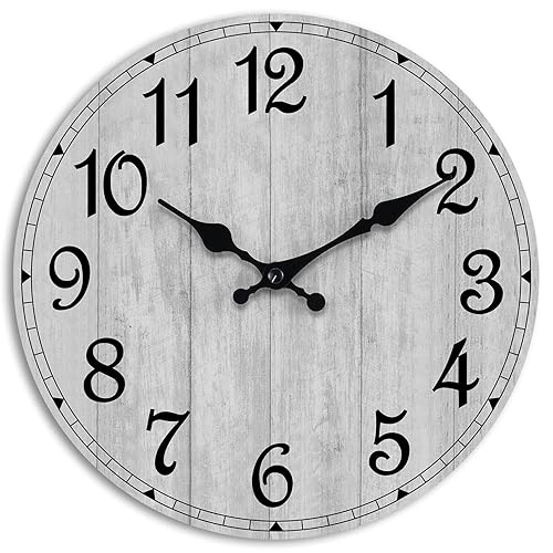 HYLANDA Wall Clock, Rustic Wall Clocks Battery Operated Silent Non