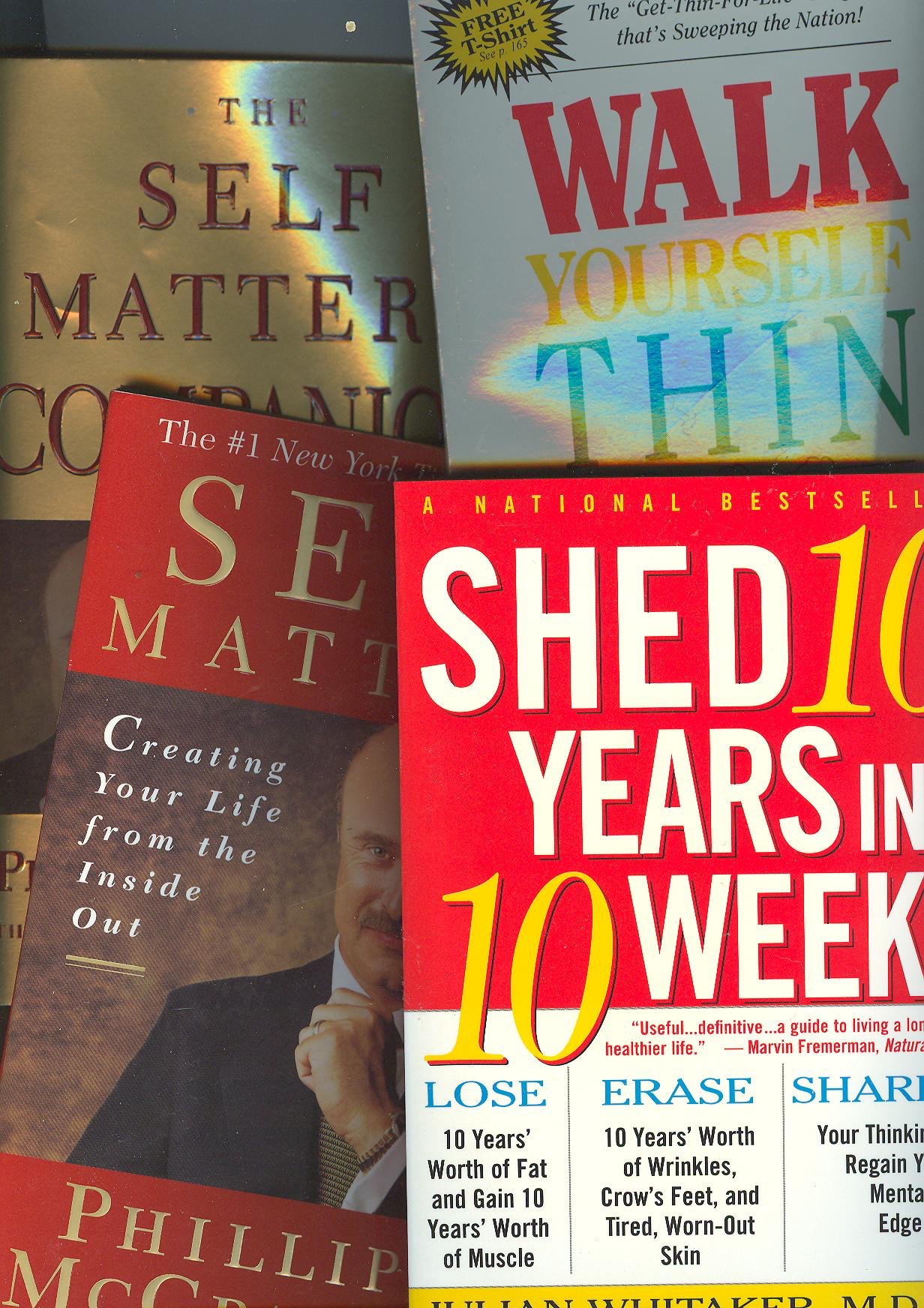 Self Help Set of 5 Books: Calcium Factor, Shed 10 Years, Walk Yourself Thin, Self Matters, Self Matters Companion