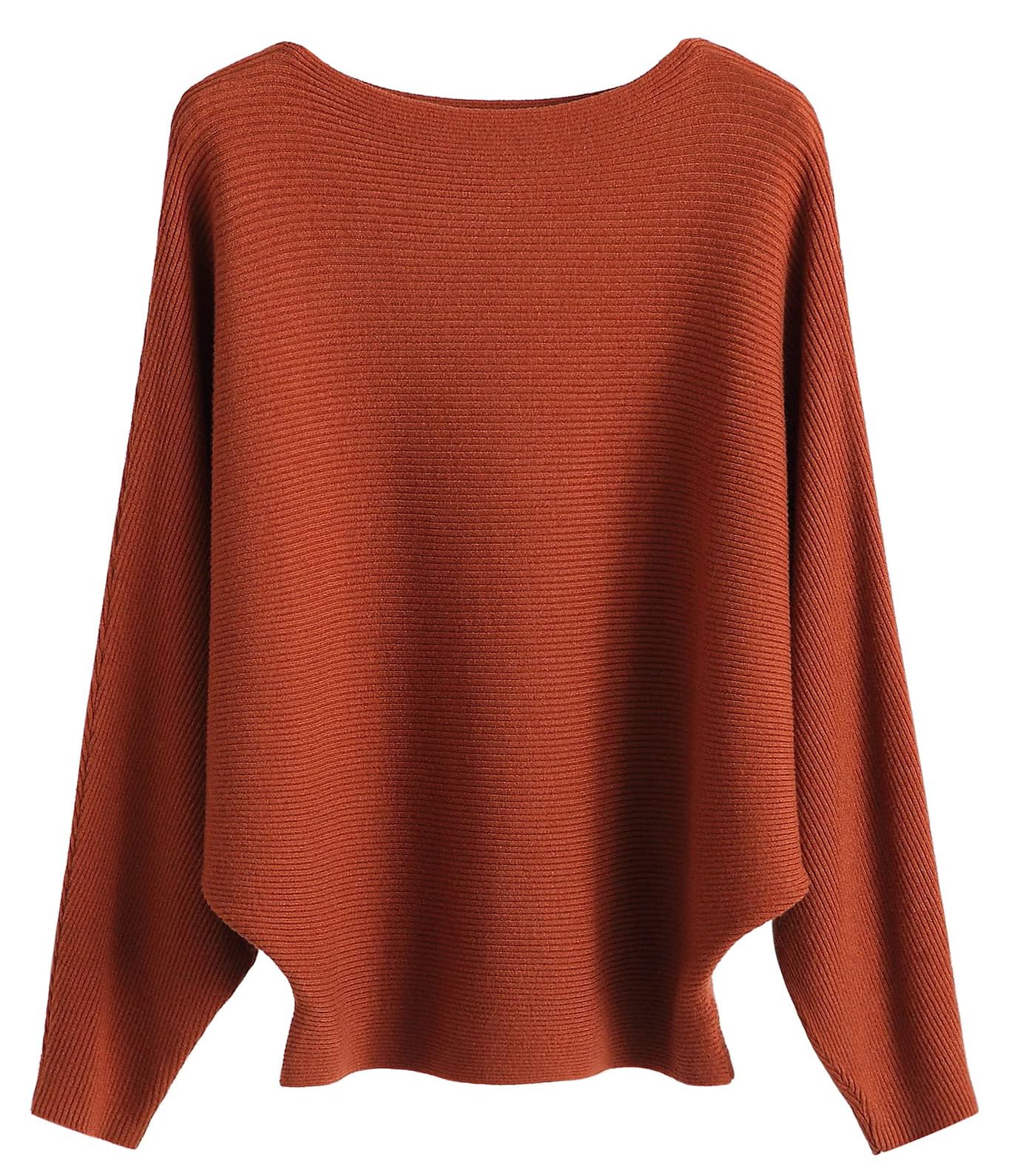 FULIER - Maglione Dolman da donna, con maniche a pipistrello e scollo a barchetta, lavorato a maglia, vestibilità ampia, taglia unica