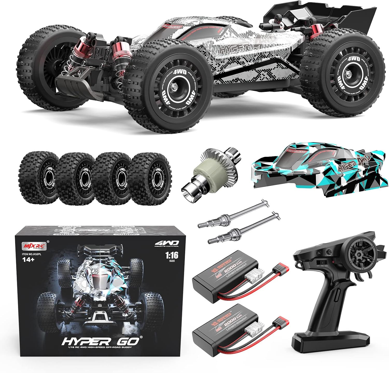 H16PL 1/16 RTR Fast Brushless RC Buggy for Adults