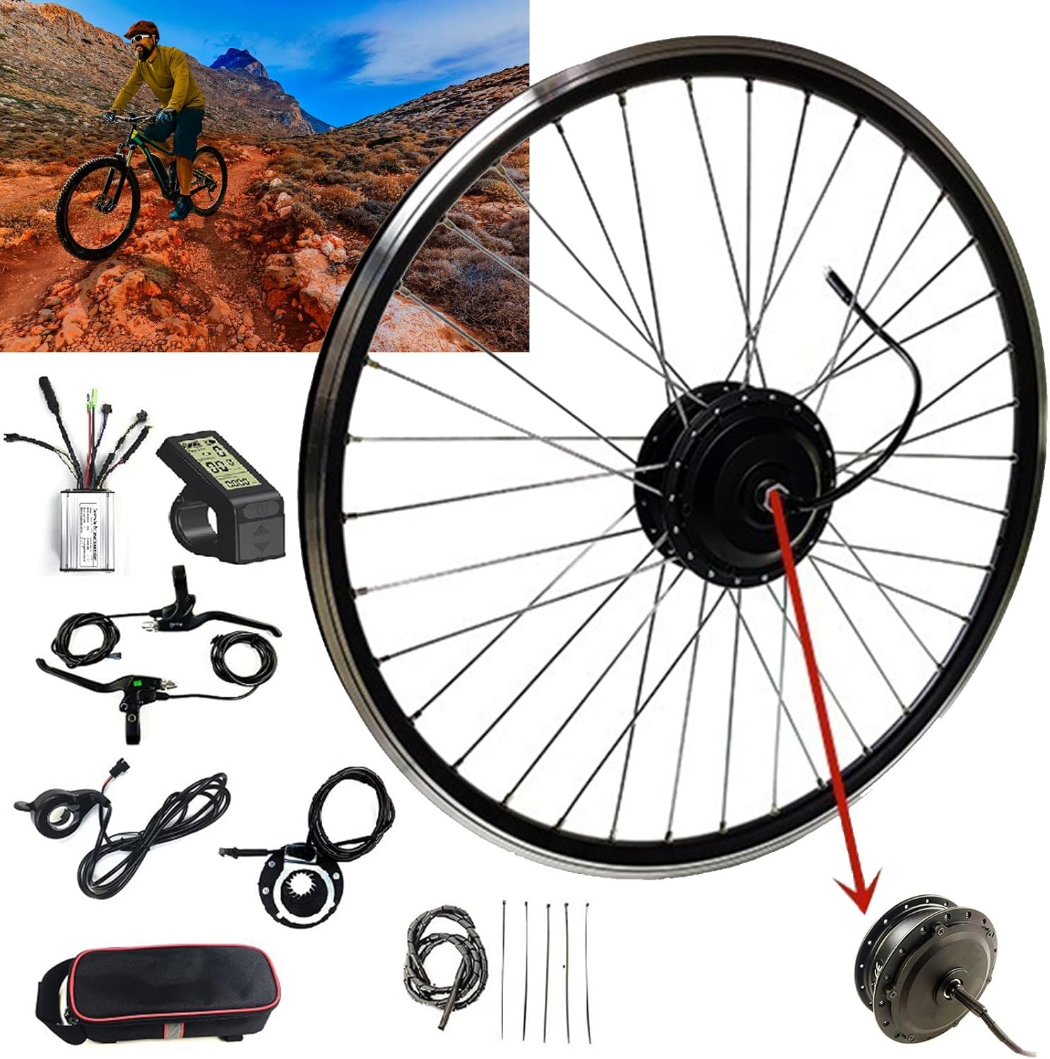 Electric Bike Conversion Kit 36V 250W 500W 20 24 26 27.5 28 29 Inch ...