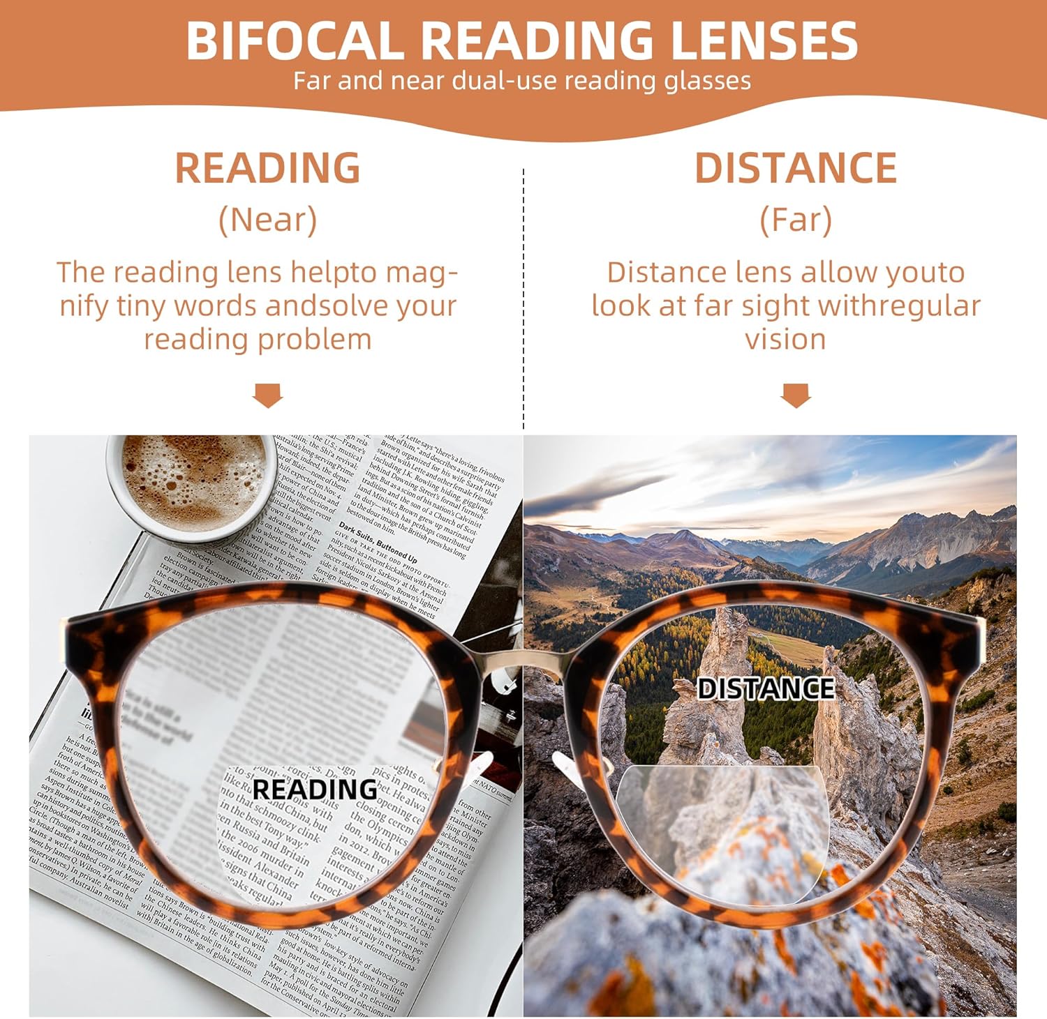 3 Pack Bifocal Reading Glasses for Women Men Clear Top Rectangle Multifocal Readers Blue Light Bi-focal Eyeglasses (Multicolor, +2.50) - Image 6