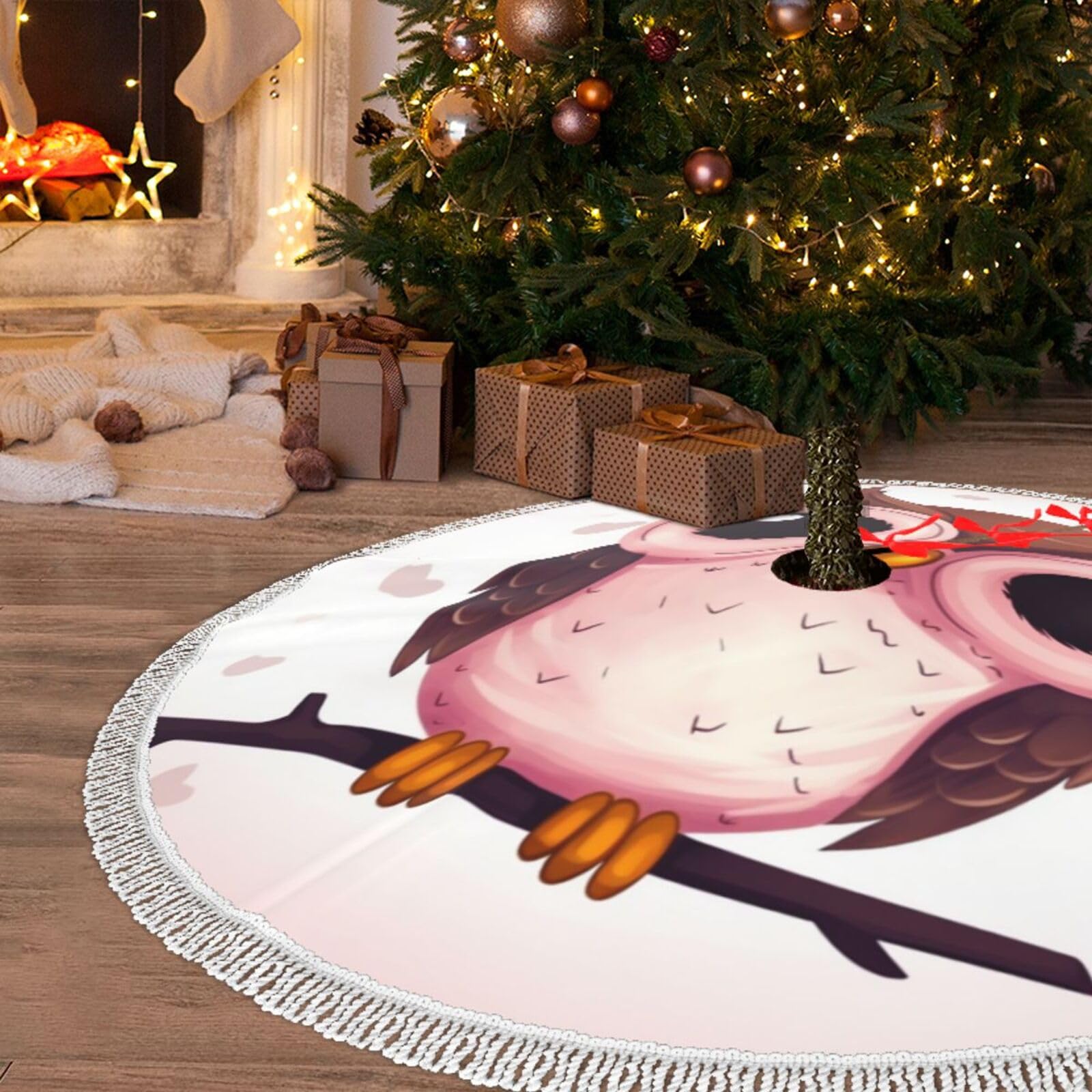 Jupe de sapin de Noël douce pour cacher le pied de l'arbre