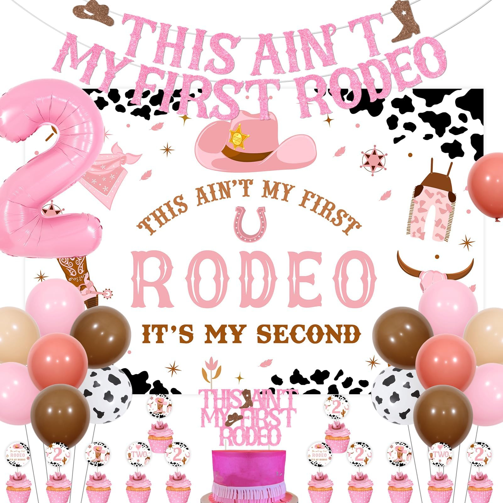 Amazon.com: Sursurprise Western 2nd Birthday Party Decorations, This ...