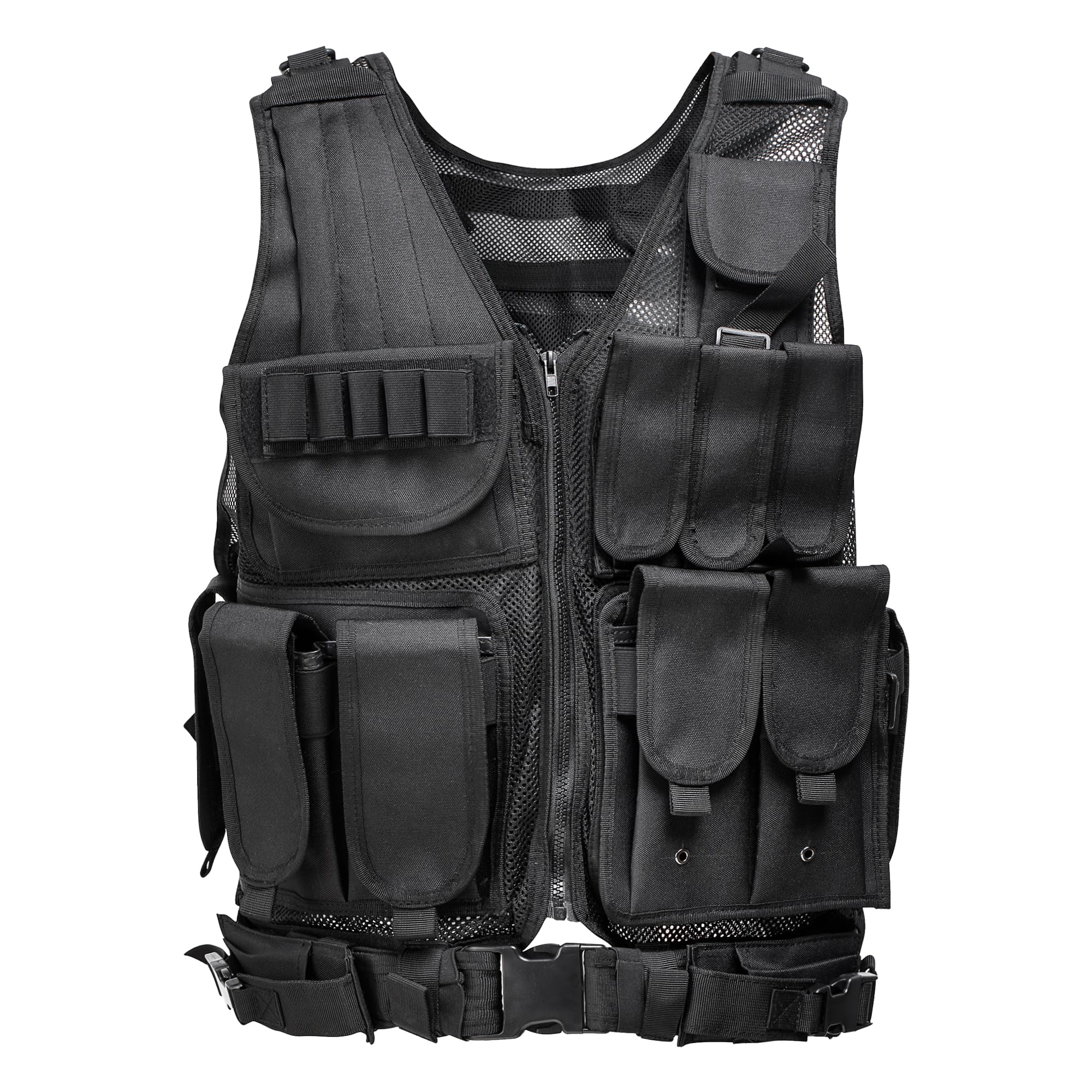 Himal Outdoors Tactical Vest, 600D Encrypted Polyester Adjustable Lightweight Airsoft Vest for Playing or Training