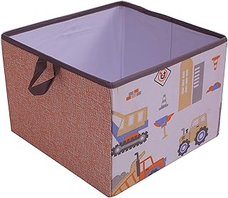 Bacati - Construction Multicolor Boys Cotton Storage Box