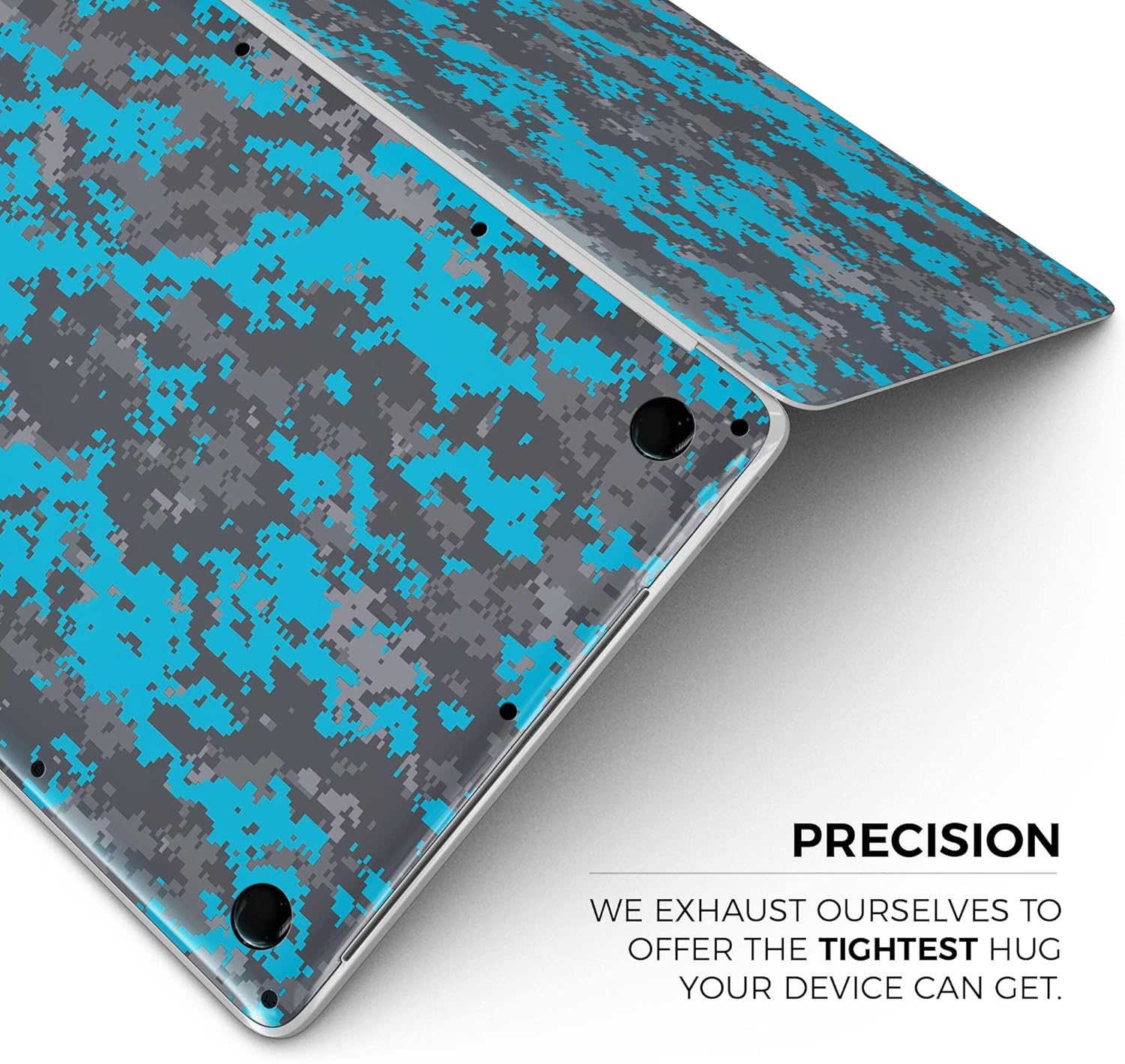 DesignSkinz - Bright Blue and Gray Digital Camouflage - Full-Body Wrap Protective Decal Skin Kit Compatible with MacBook 14" Pro M1 (A2442)