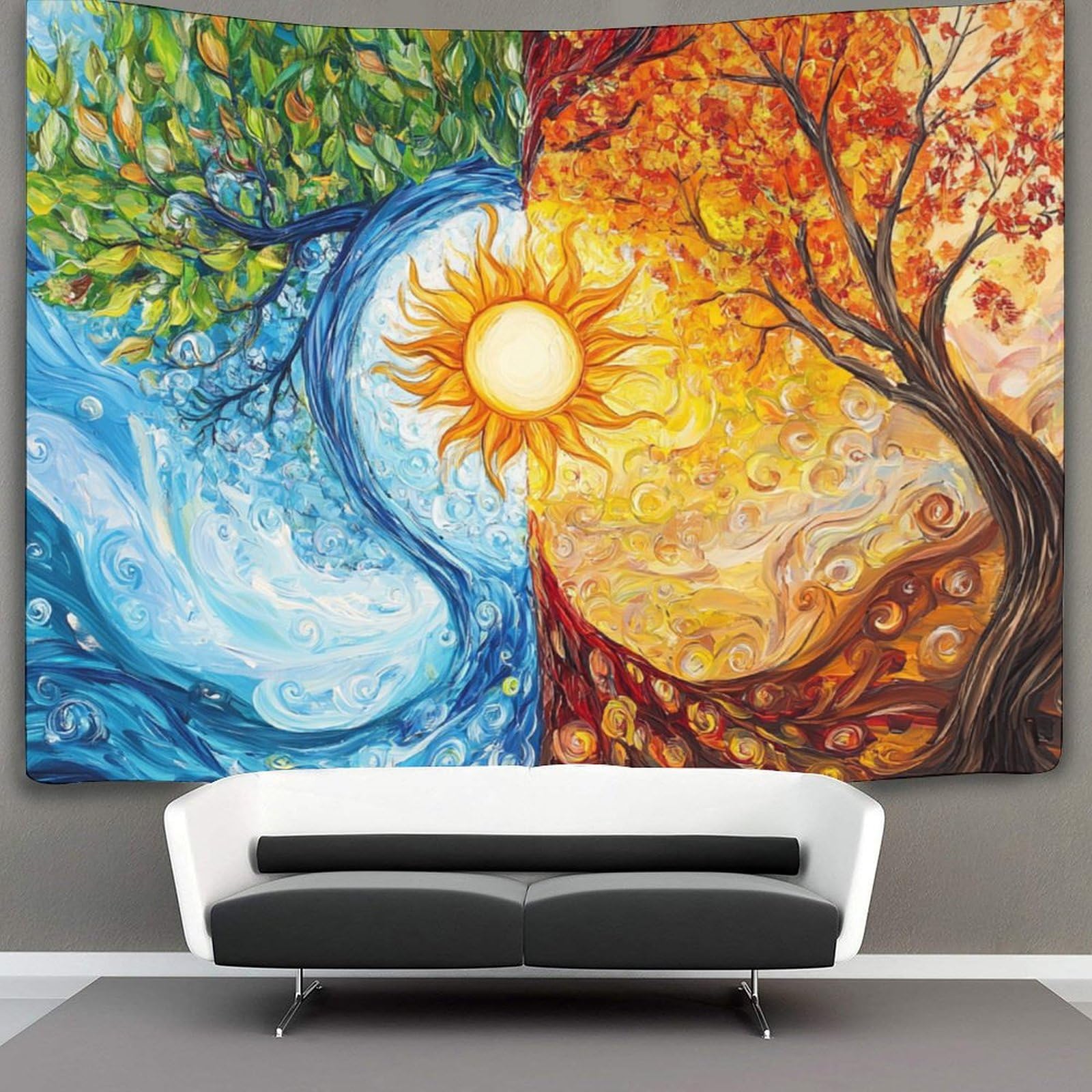 SHUNXIFQ 3D Tree Of Life Printed Wall Blanket Home Decoration Bedding Poster Wall Art Tapestry Tapestries Wall Hanging Soft Polyester for Unisex Children Bedroom/Living Room/Dorm/Curtain 150cmx200cm