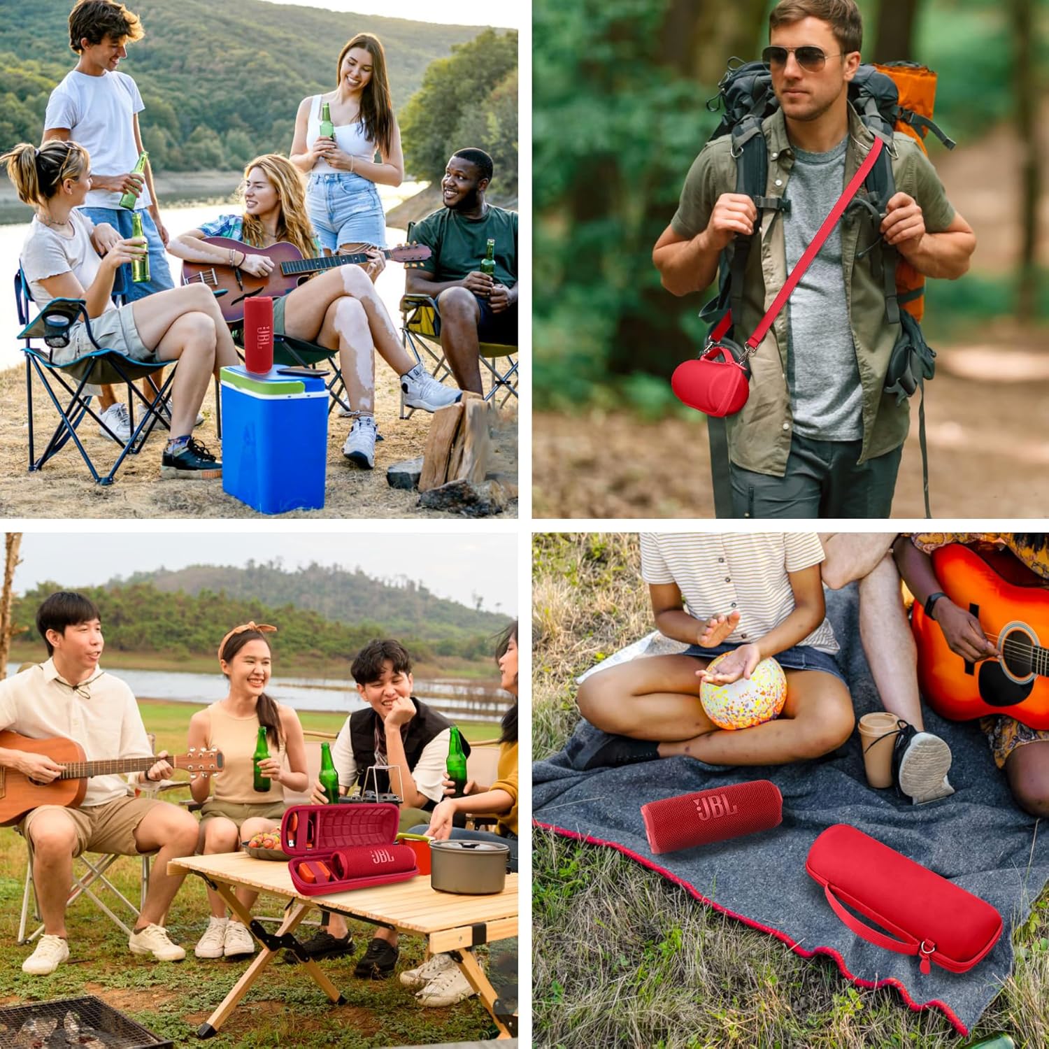 Hard Portable Case Compatible With JBL Flip 7 Portable Wireless Bluetooth Waterproof Speaker(Red Case) - Image 8