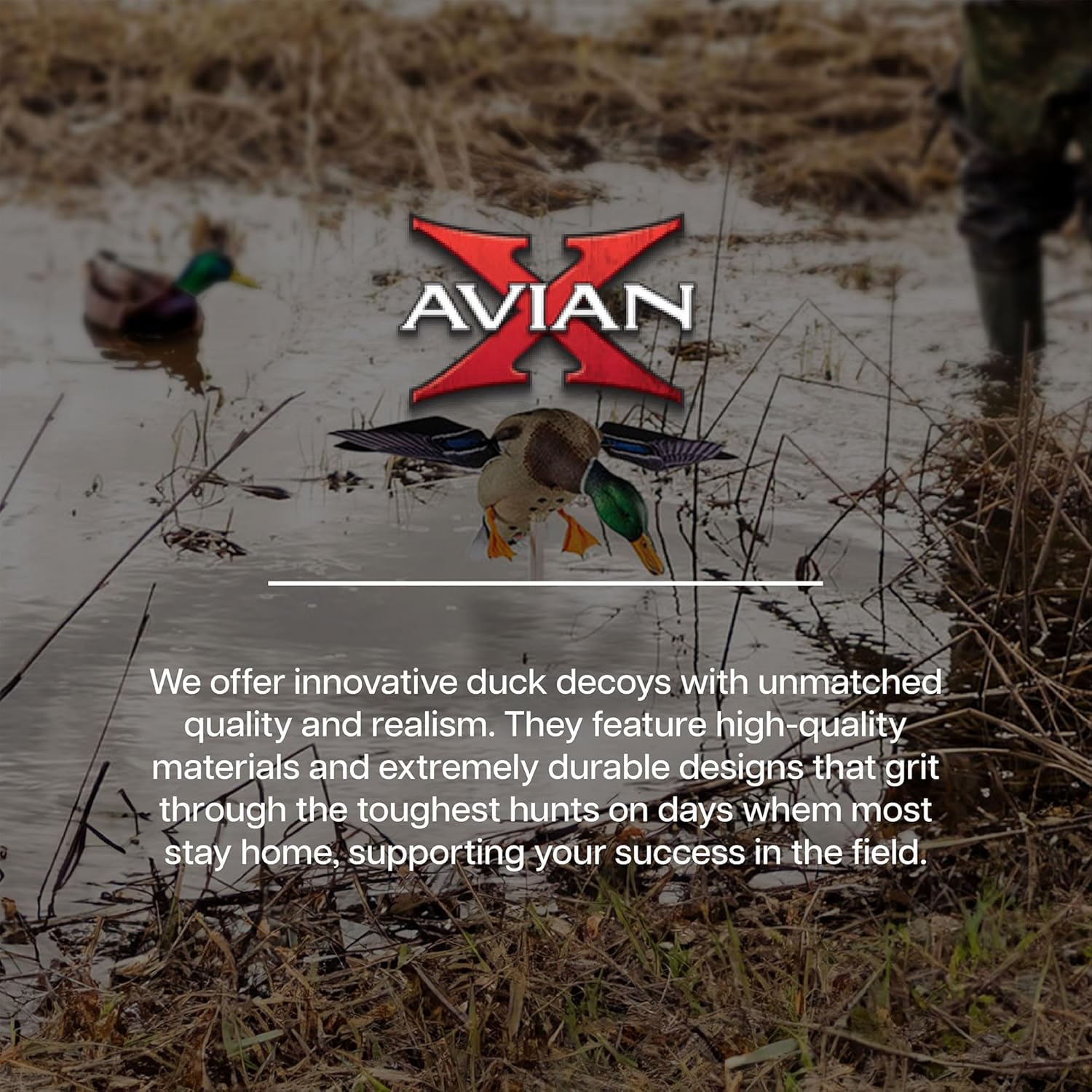 Avian X Powerflight Smart Motion Mallard Spinning Wing Realistic Design Duck Decoy, Ideal for Outdoor Hunting Adventures, 3 Pack, Multicolor