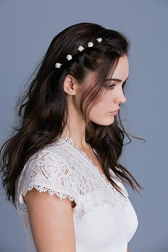 Miniatura 2 de Soho SAM01A-2002 - Juego de accesorios para el cabello, 8 piezas de diadema decorativa de cristal para mujeres y niñas, transparente