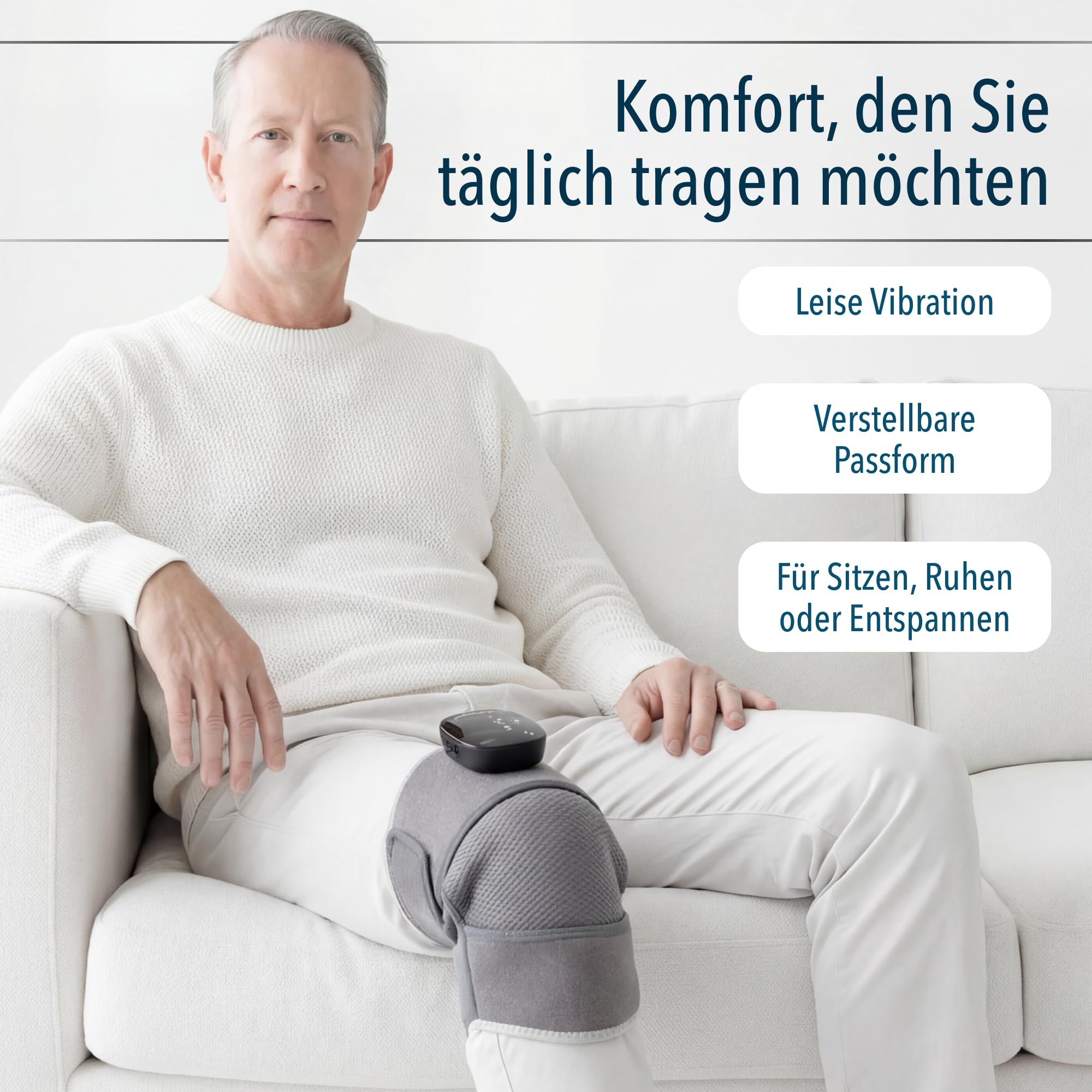FORTHiQ RED+ Kniebandage mit Wärme und Rotlicht, 5 Intensitätsstufen, 52 Rot- & Infrarotlichtern, kabellos und verstellbar für Knie, Ellenbogen & Schultern, Geschenk für Männer & Frauen