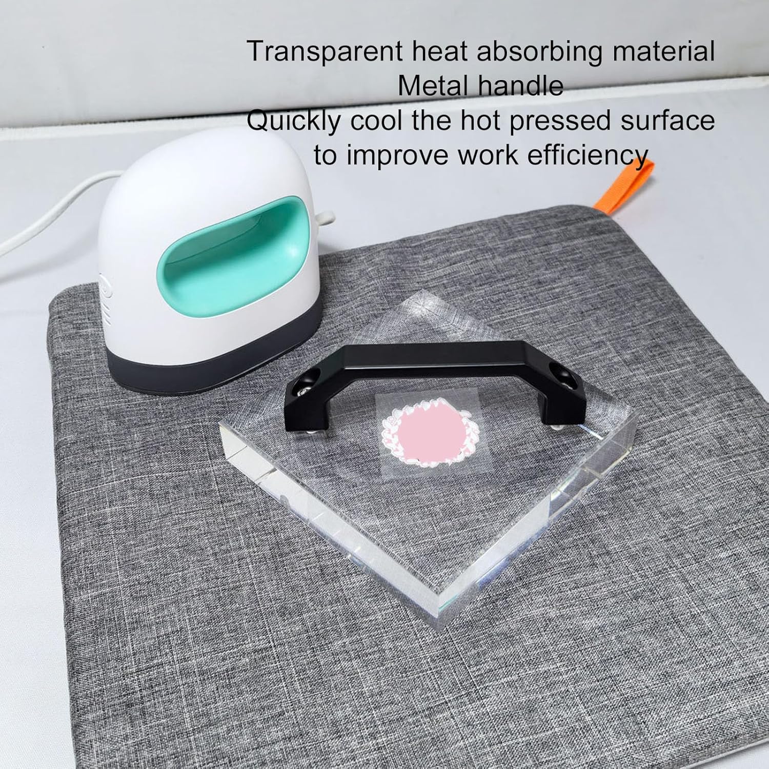 Xiuganpo Cooling Block, 4.72 x4.72in Craft Tool Cooler with Metal Aluminum Alloy Handle for Heat Press Accessories, Sublimation Paper, Heat Transfer Paper, Essential Tool