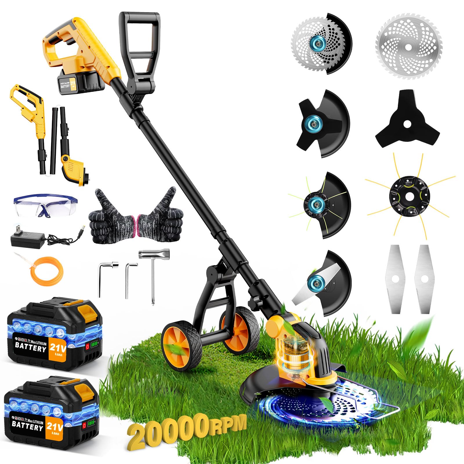Kidovin 1000W Brushless Weed Wacker