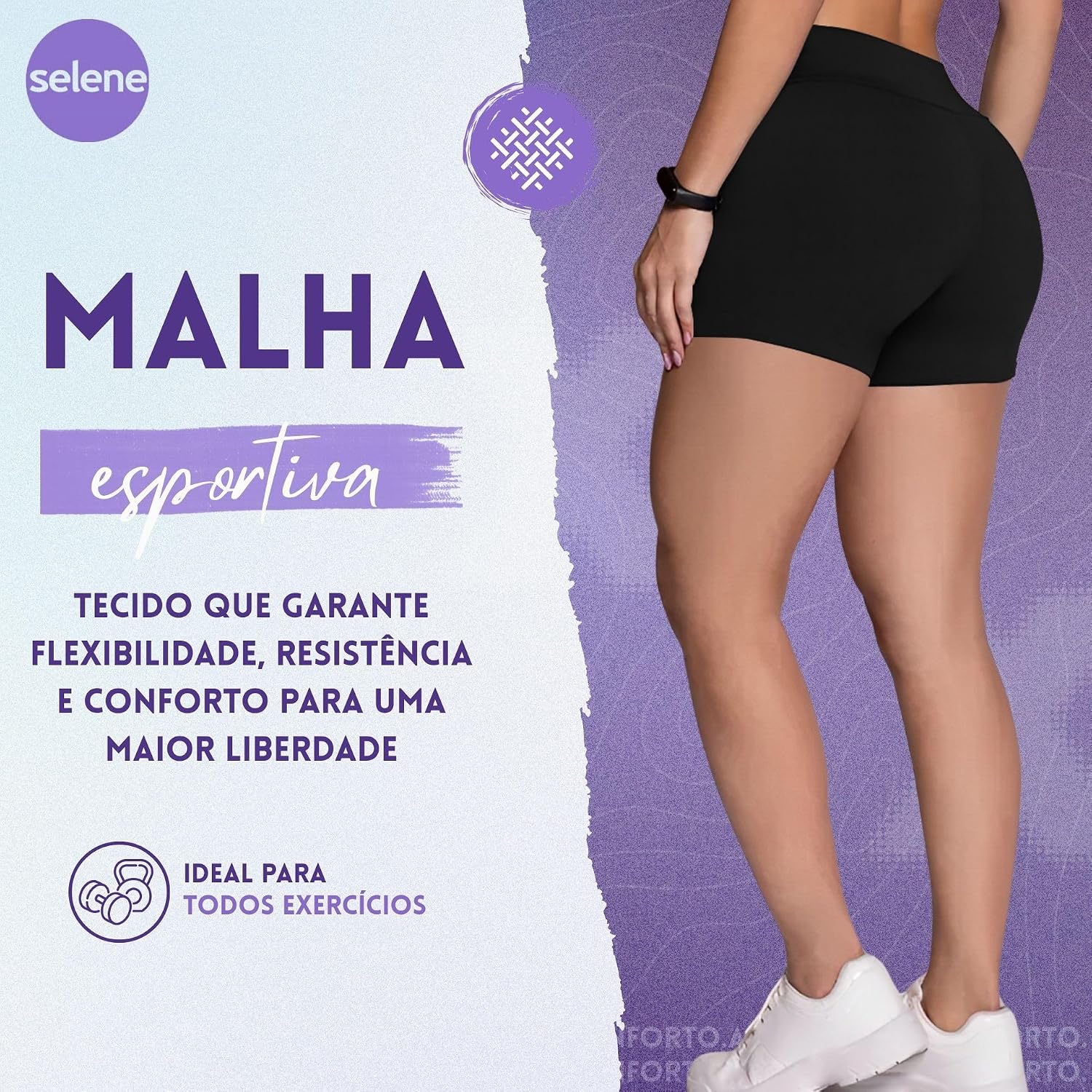 Short Feminino Academia Poliamida Zero Transparência Cintura Alta Selene