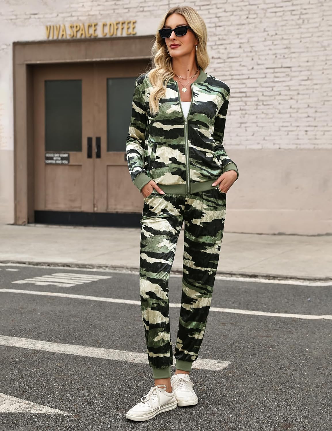 Marvmys Women's Velour Tracksuit Full Zip Up Sweatsuits Set 2 Piece Outfits Jogger Set - Image 8